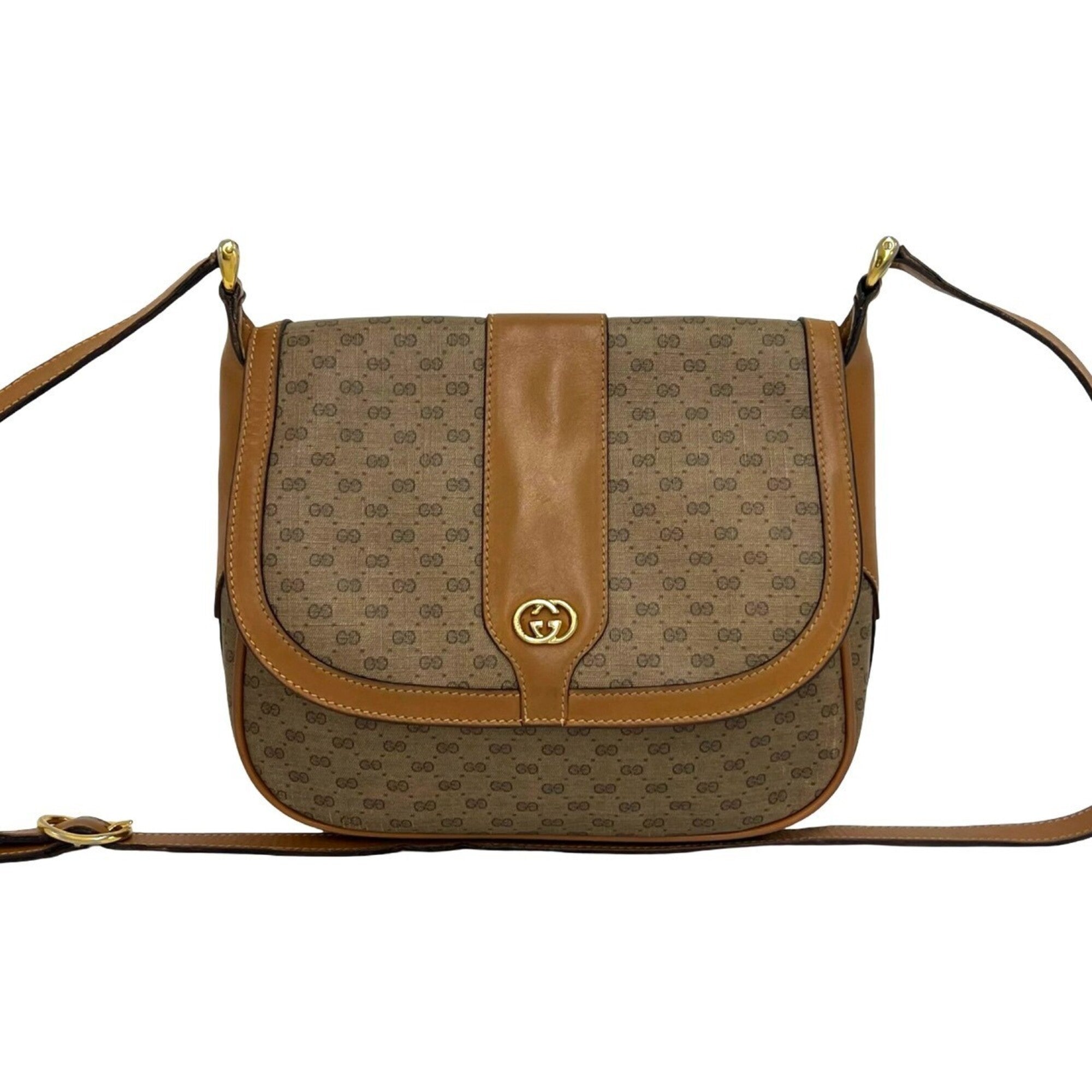 Gucci Brown Leather Pvc Pochette Shoulder Bag (Pre-Owned)