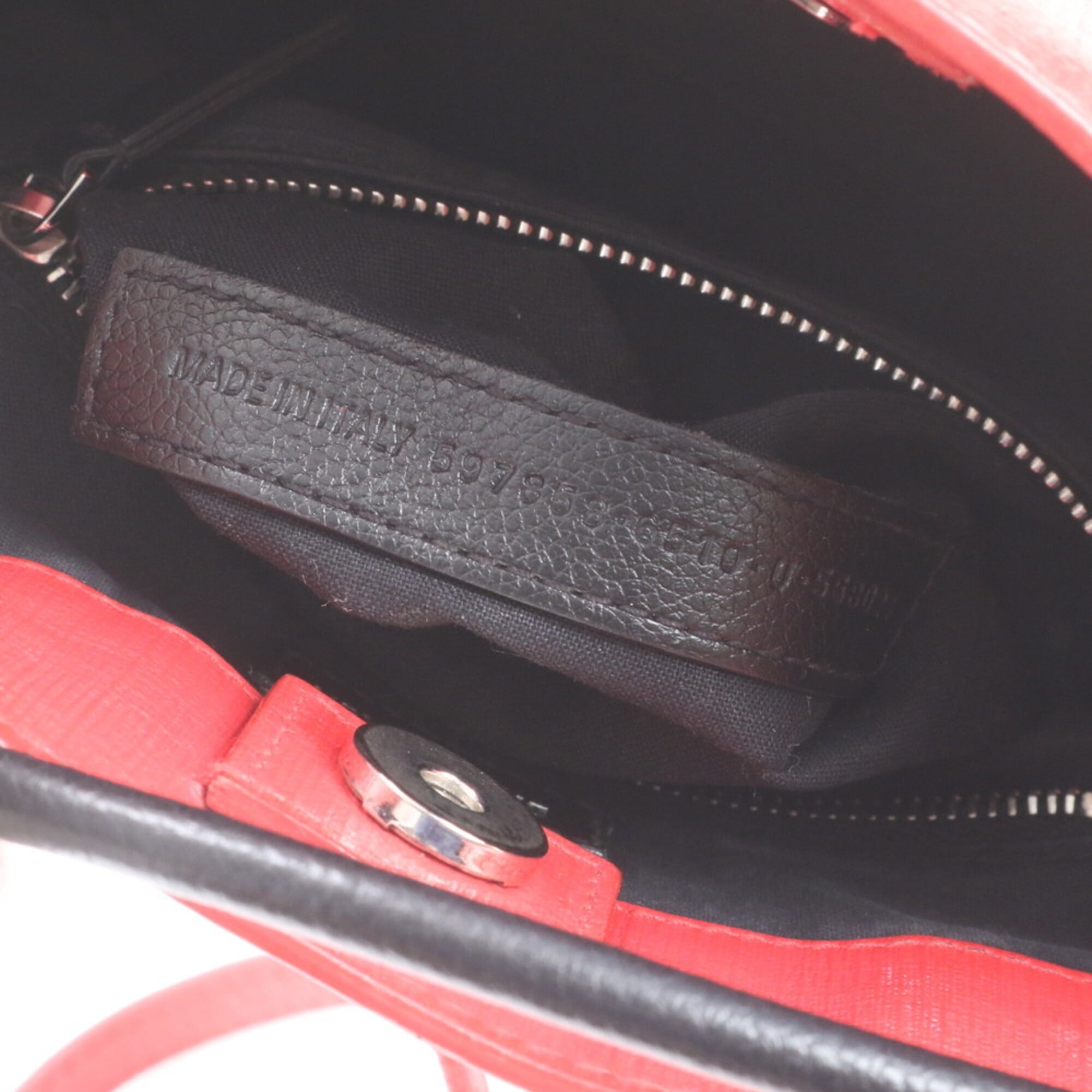 Balenciaga Red Color Leather Handbag Shoulder Bag Tote Bag (Pre-Owned)