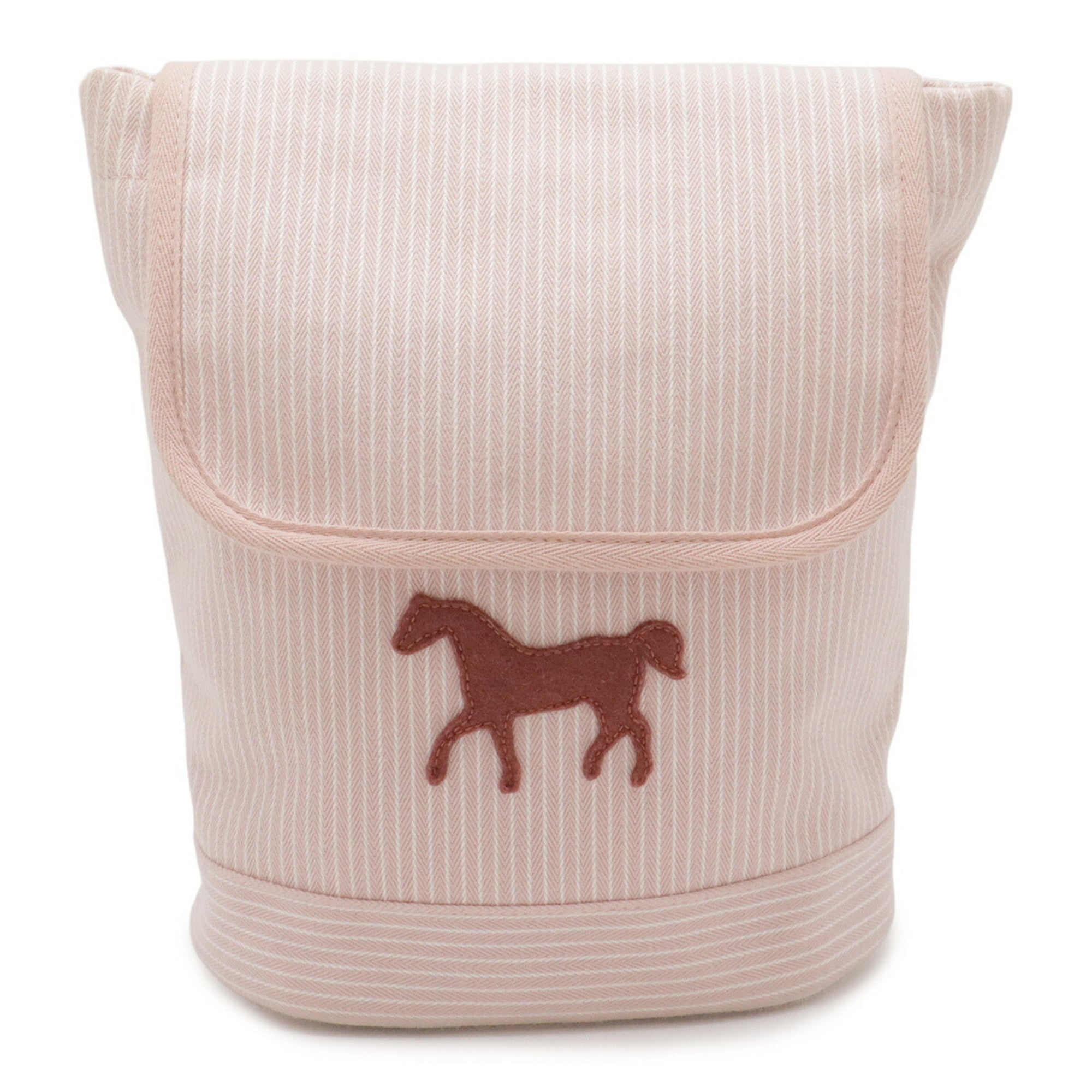 Hermes Pink White Cotton Backpack (Pre-Owned)