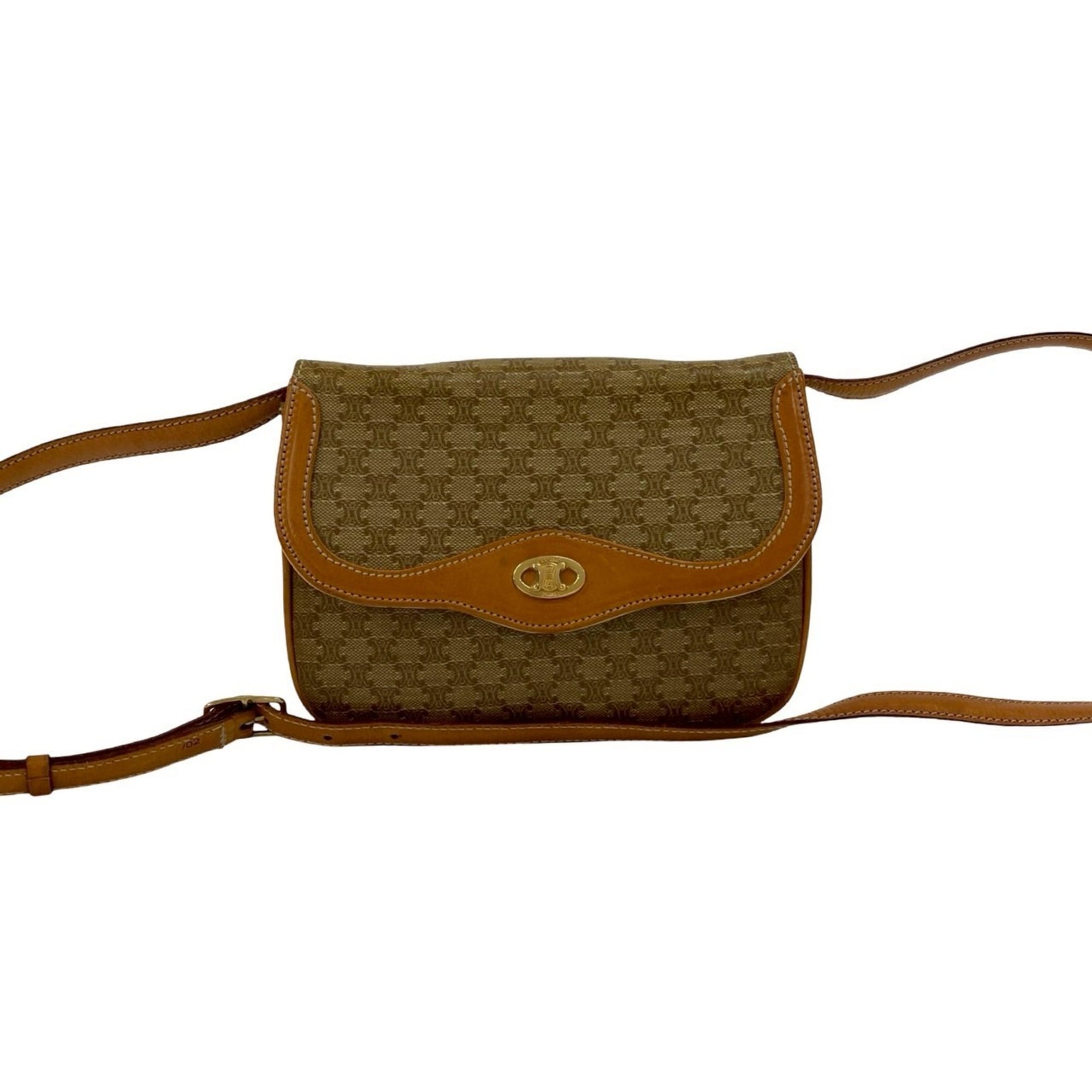 Celine Brown Leather Pvc Pochette Shoulder Bag (Pre-Owned)