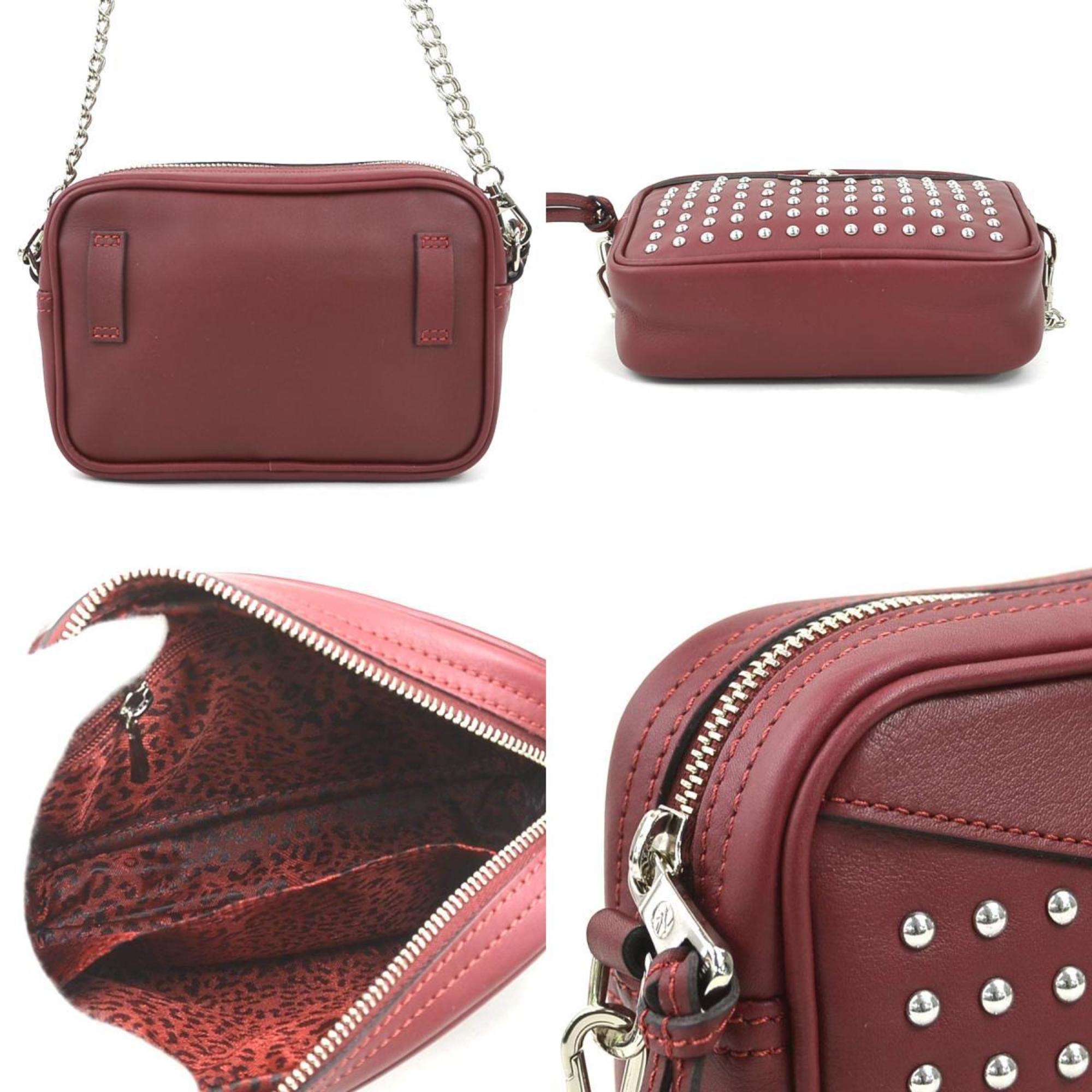 Longchamp Dark Red Leather Shoulder Bag (Pre-Owned)