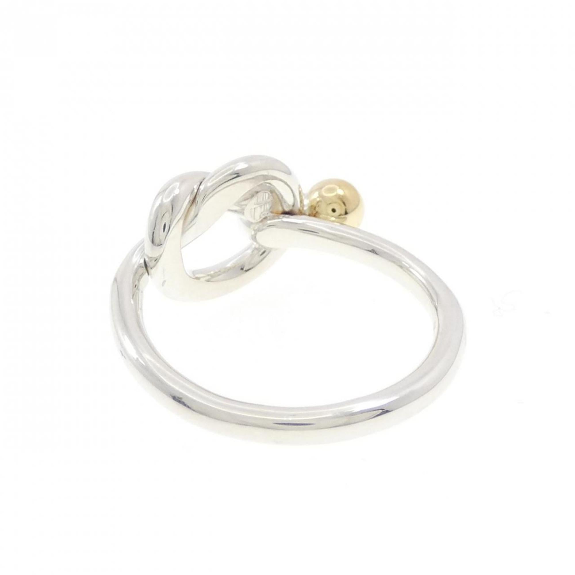 Tiffany Silver Yellow Gold Yellow Gold (18K) Silver 925 Band Ring (Pre-Owned)