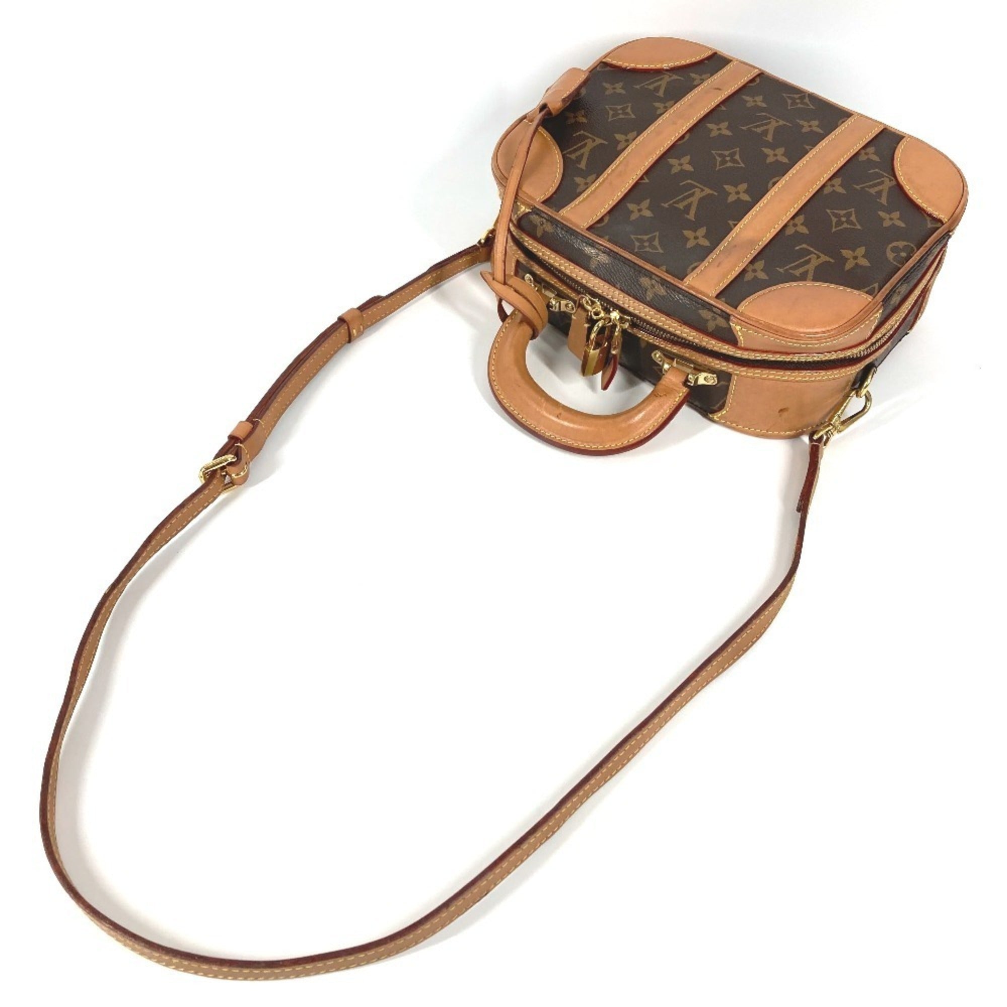Louis Vuitton Brown Monogram Boston Bag Handbag Shoulder Bag (Pre-Owned)