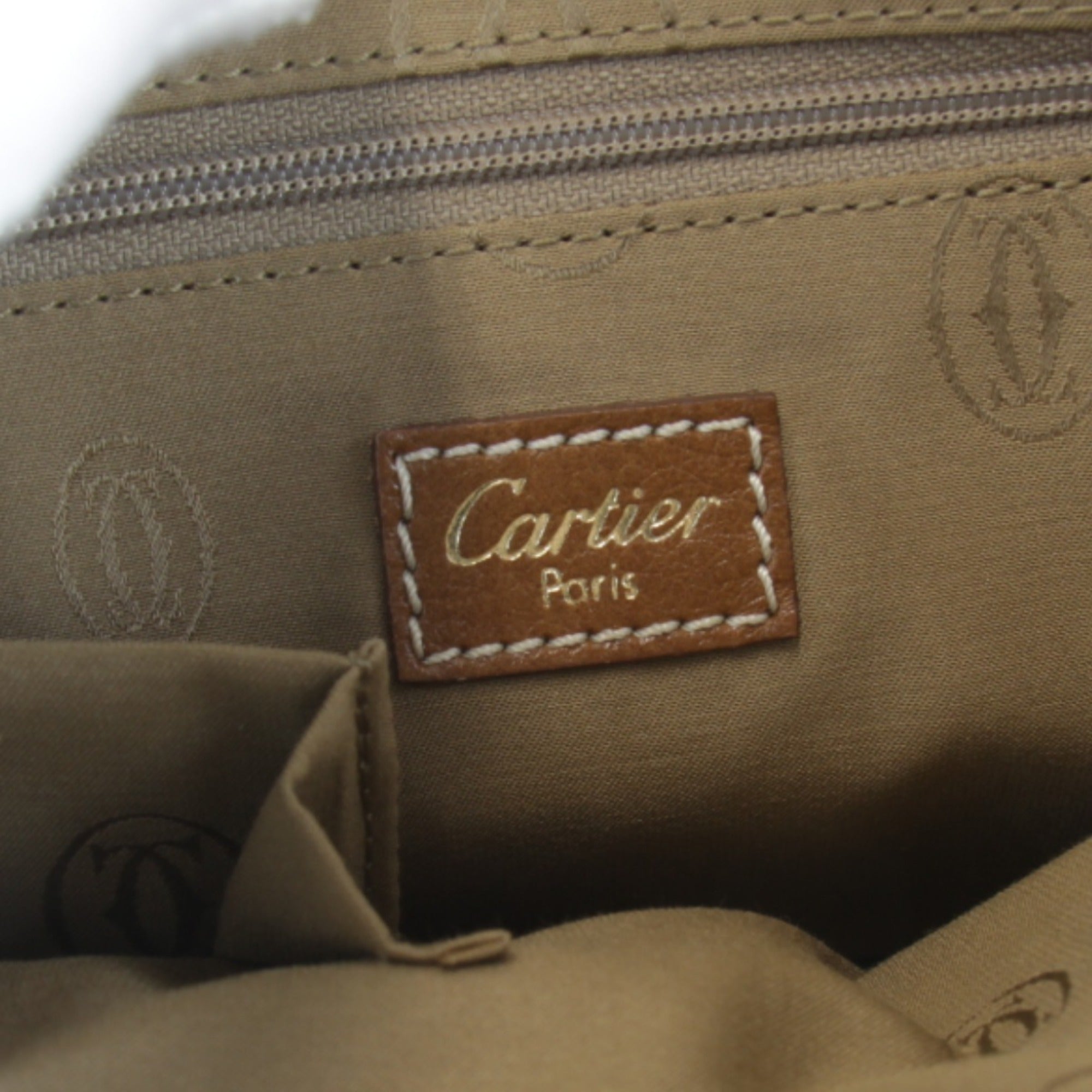 Cartier Marcello Camel Leather Handbag (Pre-Owned)