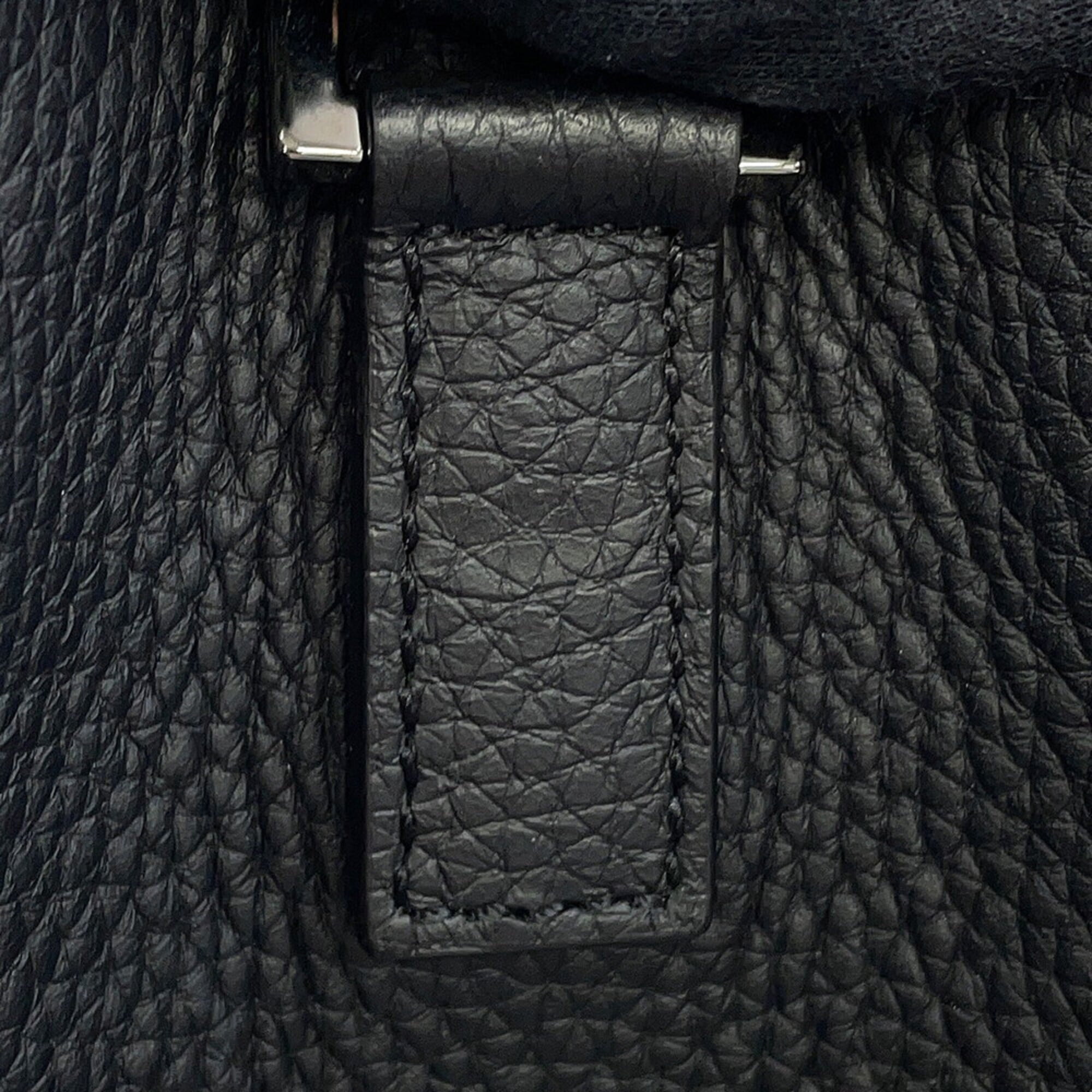 Christian Dior Black Leather Handbag Tote Bag (Pre-Owned)