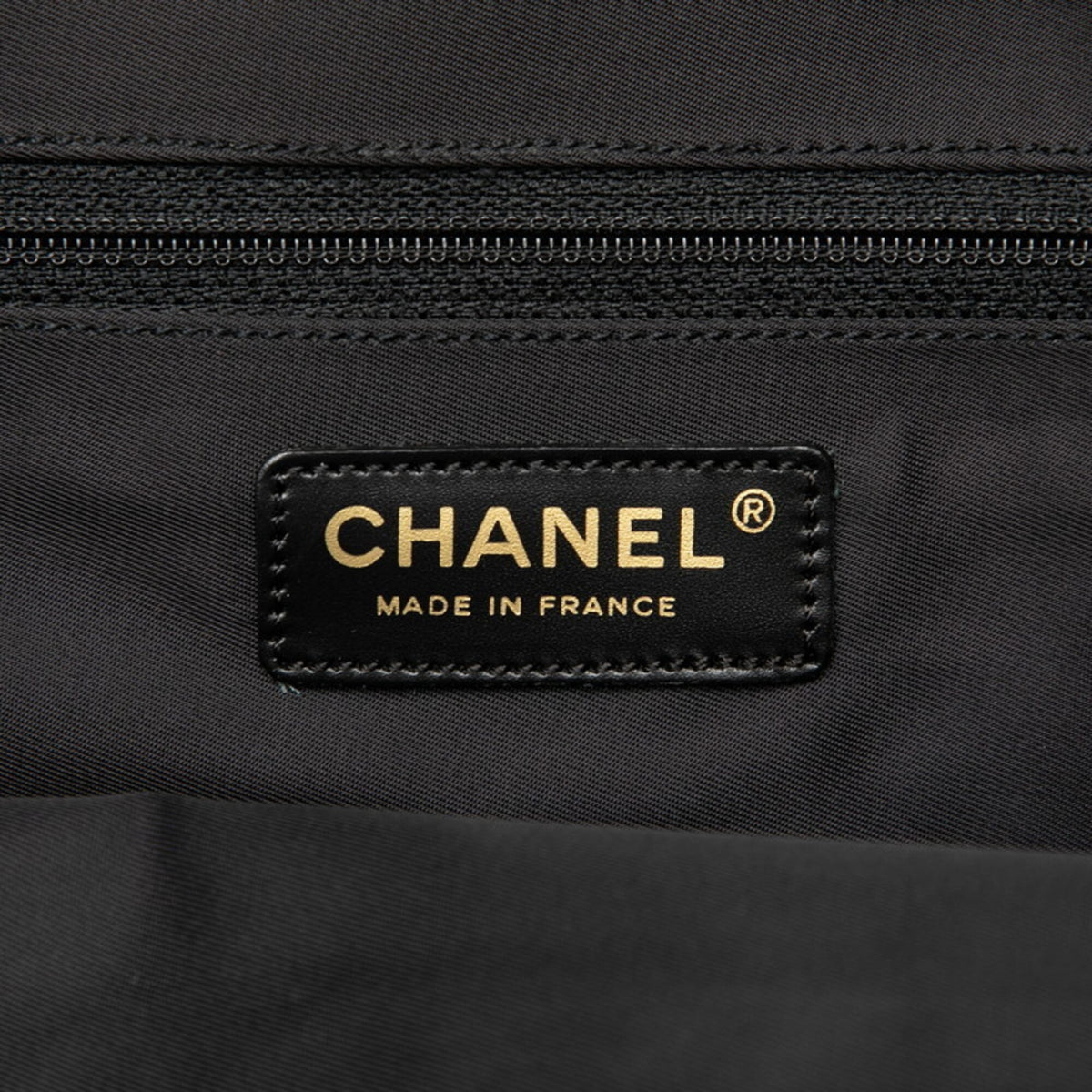 Chanel New Travel Line Black Nylon Leather Handbag Tote Bag (Pre-Owned)