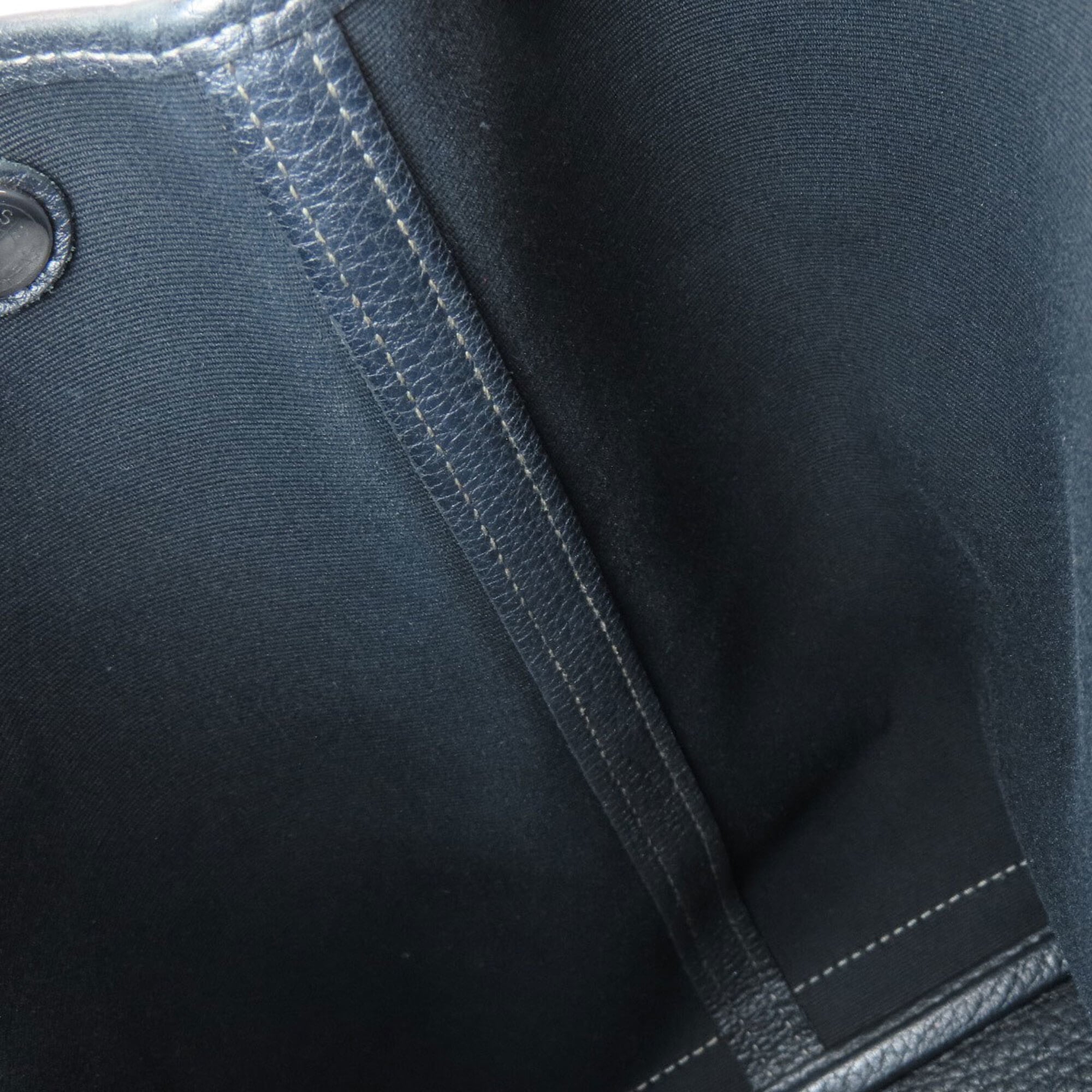 Hermes Black Buffalo Leather Toile Officier Tote Bag (Pre-Owned)