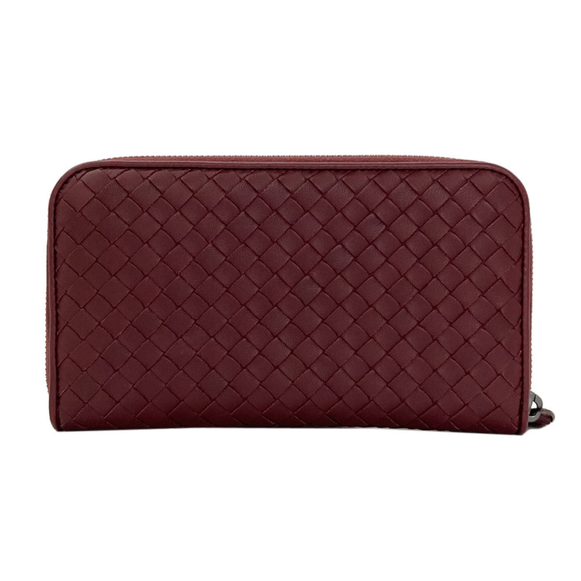 Bottega Veneta Bordeaux Leather Long Wallet (Bi-Fold) (Pre-Owned)