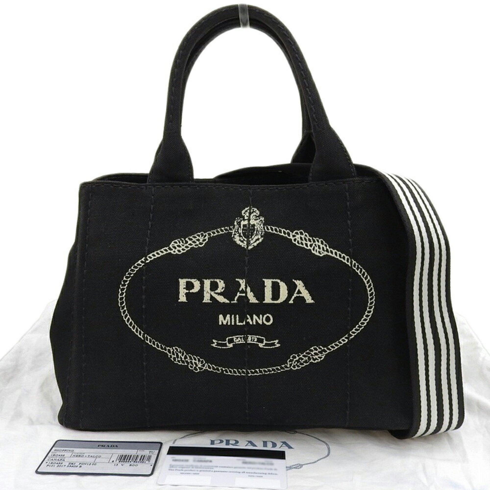 Prada Black Canvas Handbag (Pre-Owned)