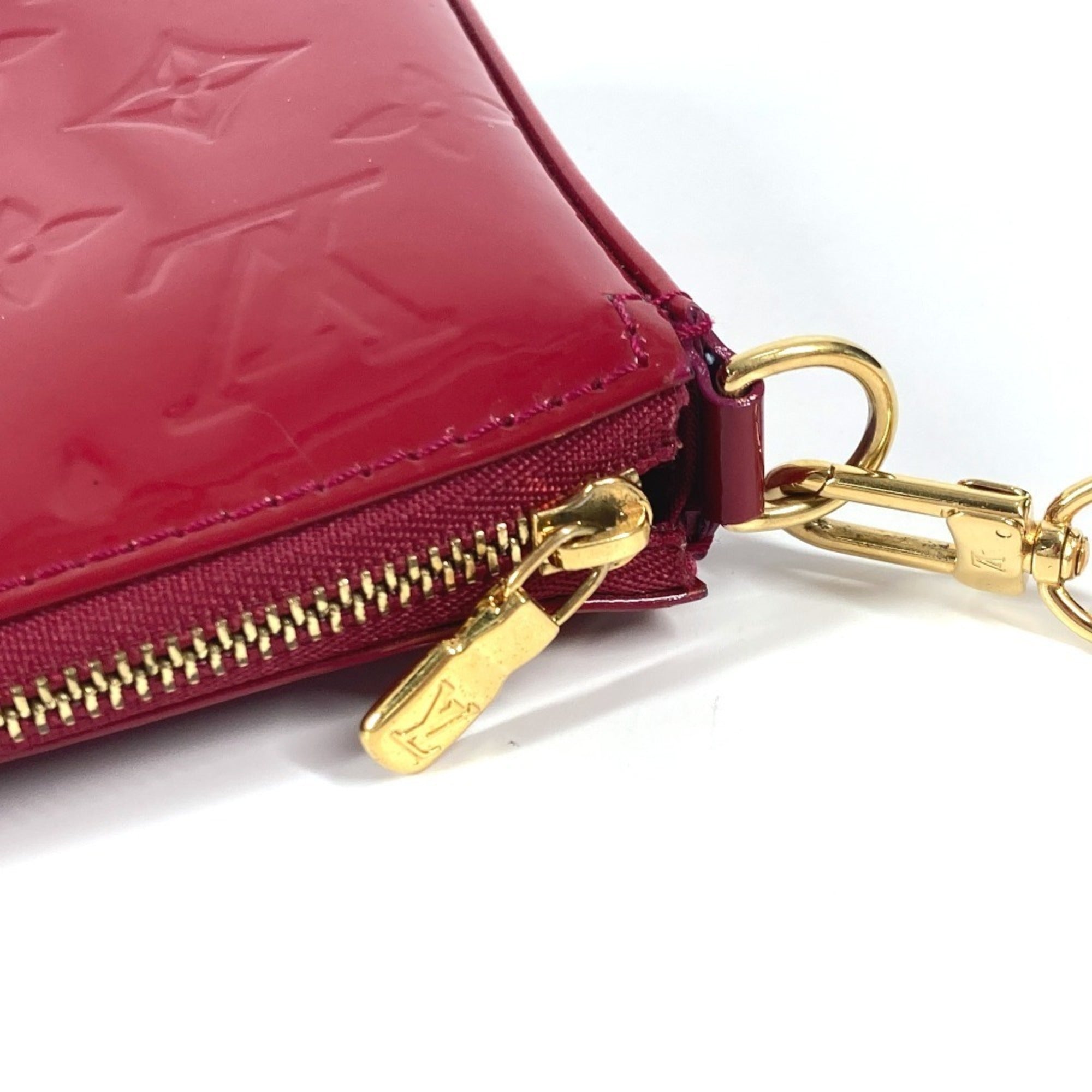 Louis Vuitton Indian Rose Pink Monogram Vernis Handbag Pochette Shoulder Bag (Pre-Owned)