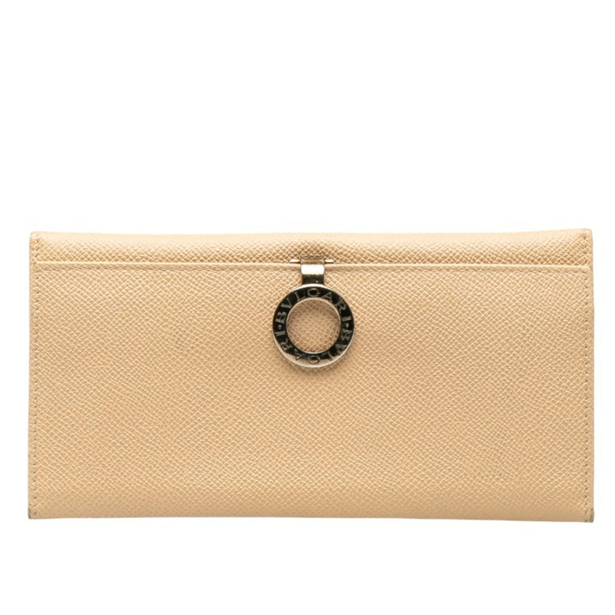 Bvlgari Beige Leather Long Wallet (Bi-Fold) (Pre-Owned)