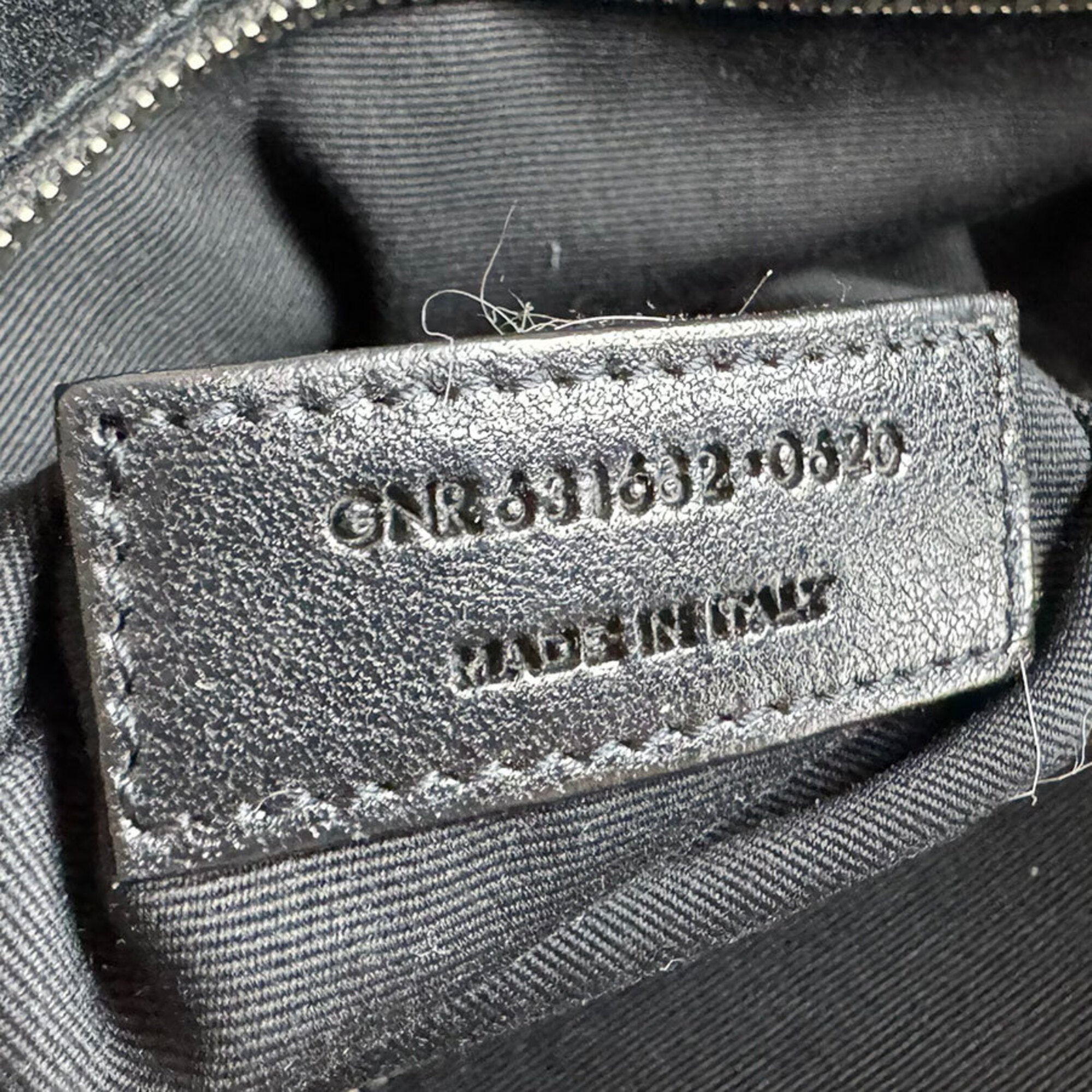 Saint Laurent Black White Leather Cotton Handbag Tote Bag (Pre-Owned)