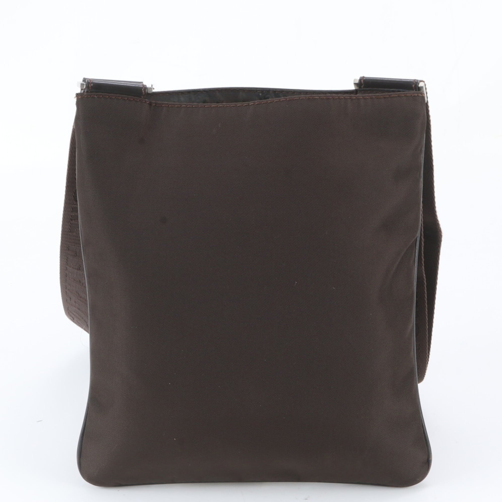 Salvatore Ferragamo Brown Leather Nylon Messenger Bag Shoulder Bag (Pre-Owned)