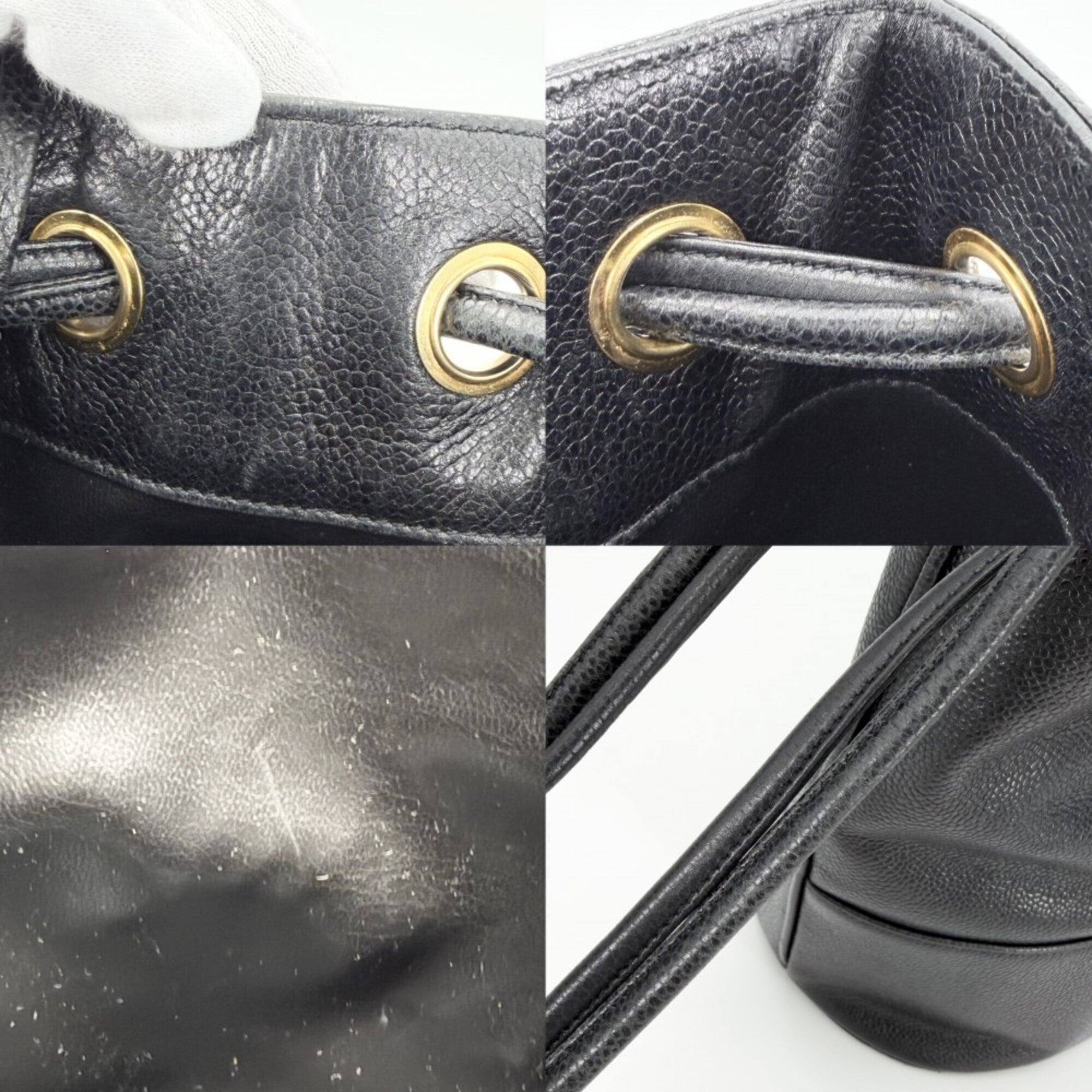 Chanel Black Grained Calfskin Handbag (Pre-Owned)