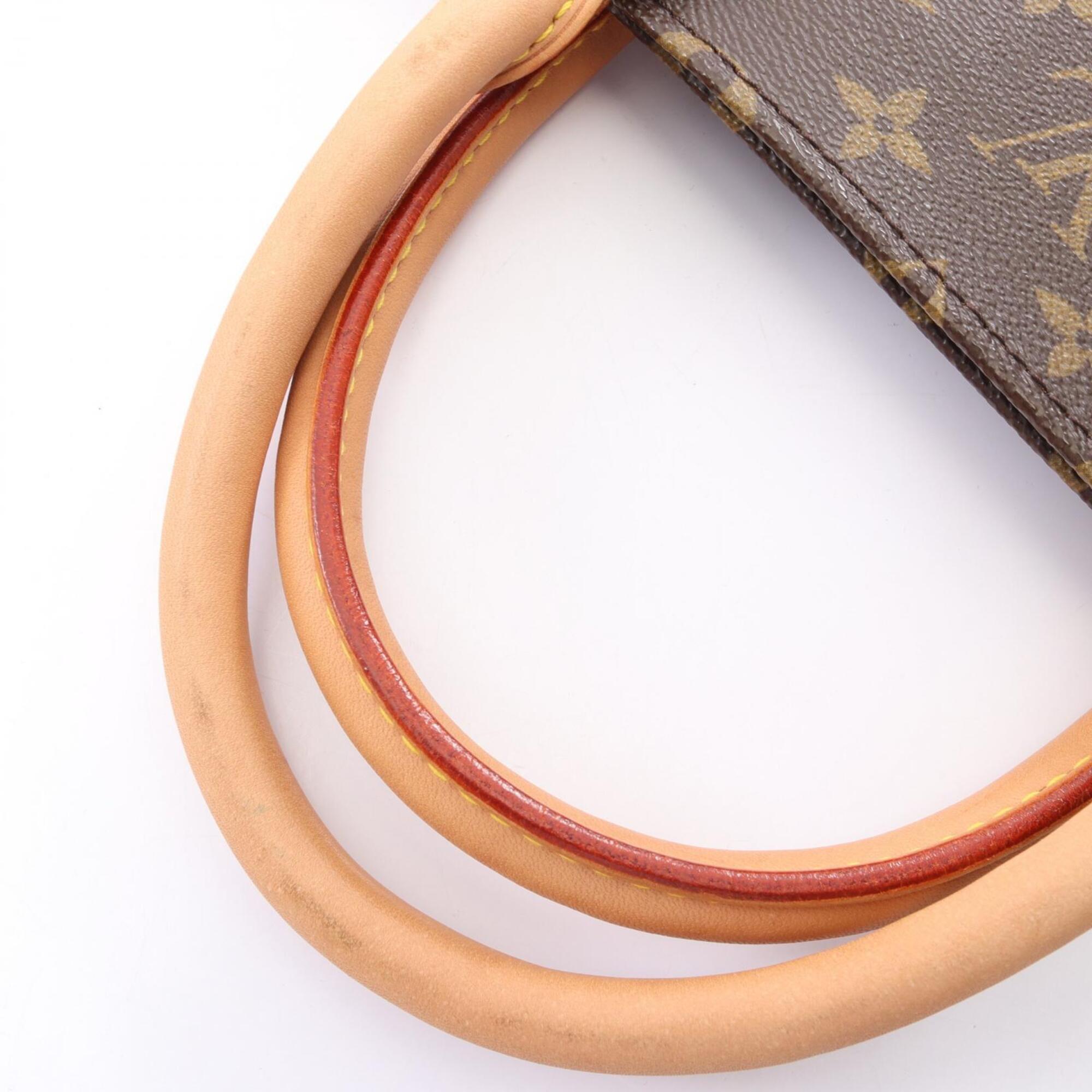 Louis Vuitton Brown Coated Canvas Leather Handbag Tote Bag (Pre-Owned)