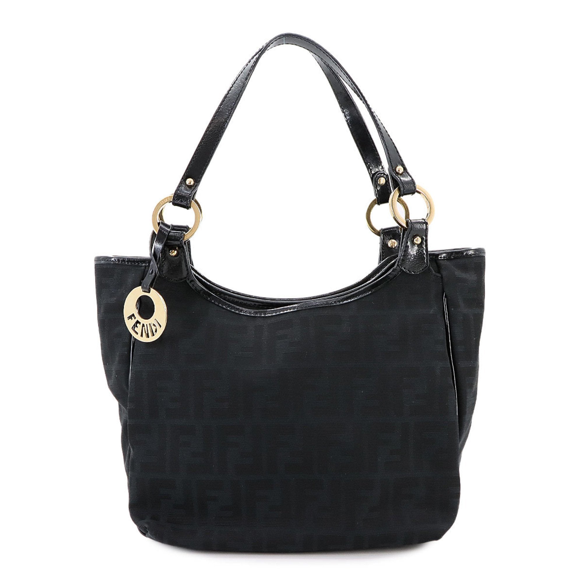 Fendi Black Canvas Leather Tote Bag (Pre-Owned)
