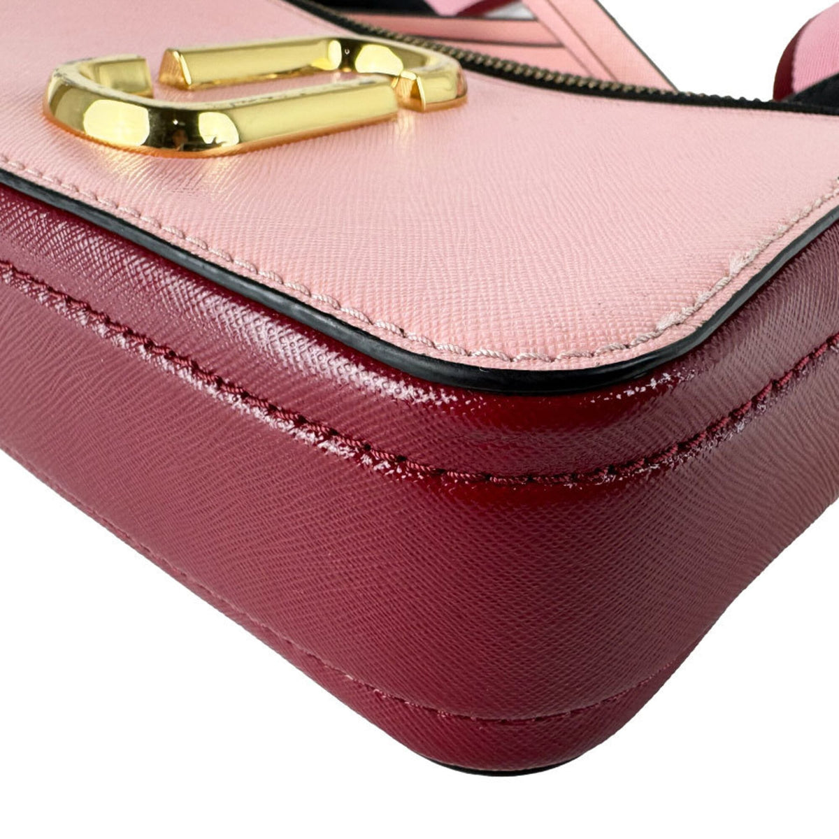 Marc Jacobs Gold Pink Red Color Coated Canvas Shoulder Bag (Pre-Owned)