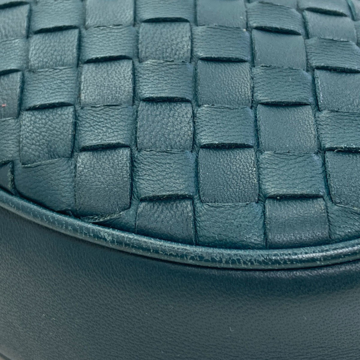 Bottega Veneta Intrecciato Green Leather Fanny Pack (Pre-Owned)
