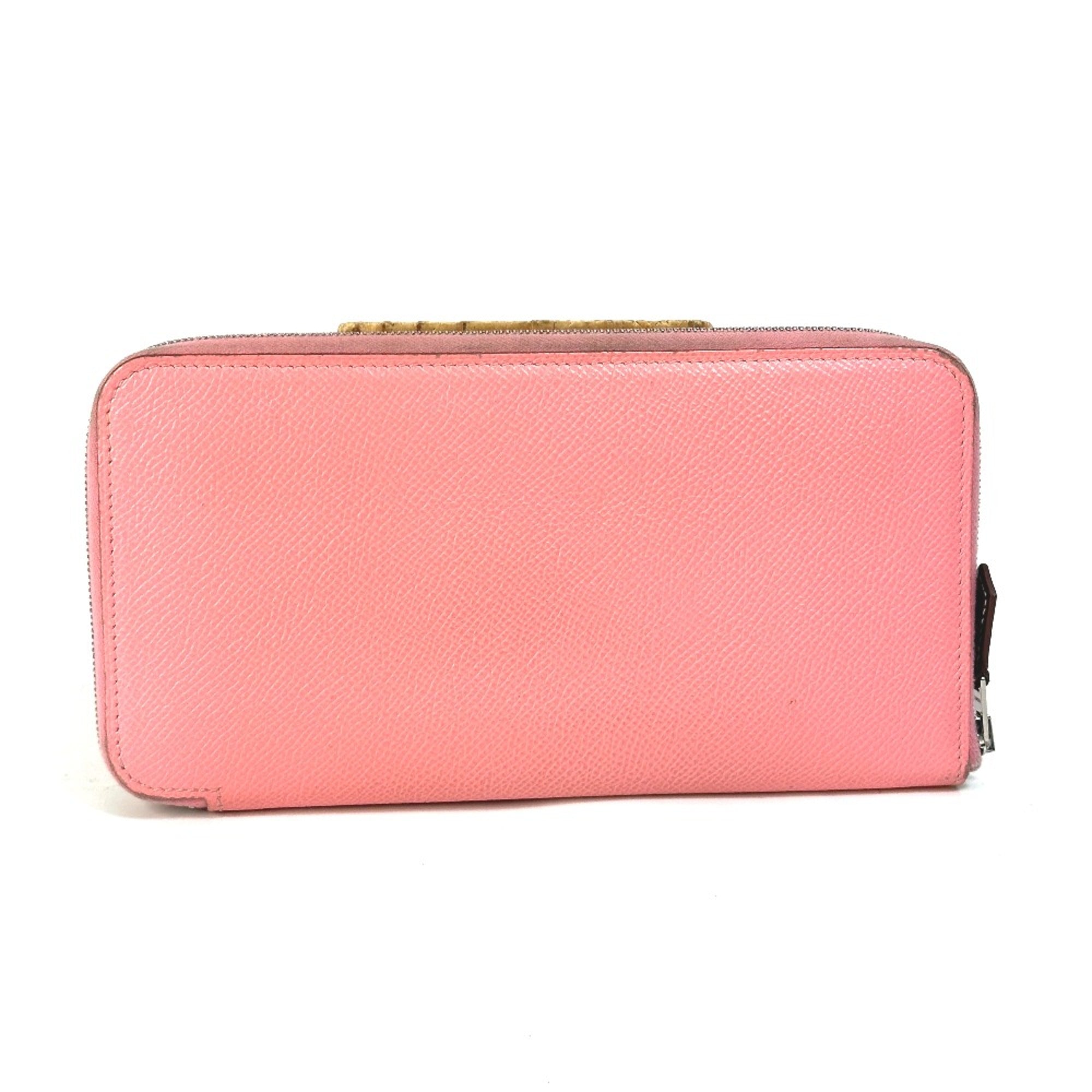 Hermes Pink Leather Long Wallet (Bi-Fold) (Pre-Owned)