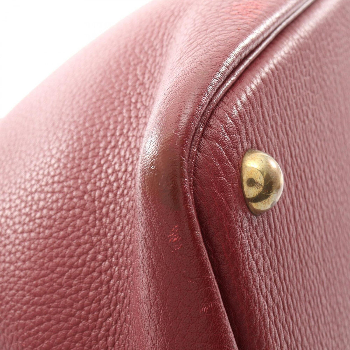 Hermes Bordeaux Rouge H Taurillon Clemence Leather Handbag (Pre-Owned)