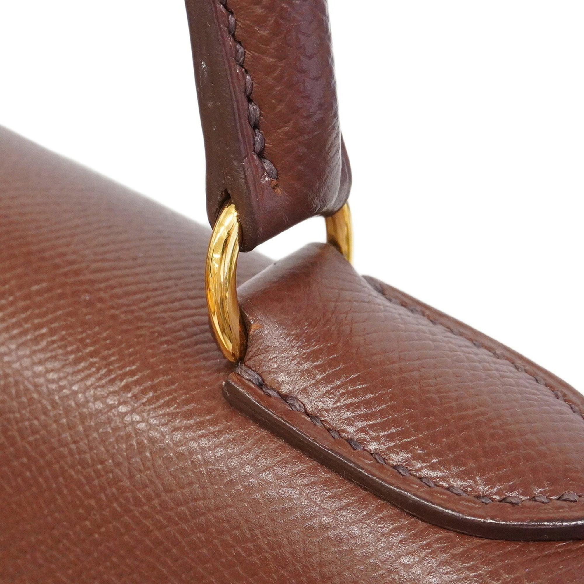 Hermes Brown Courchevel Leather Handbag (Pre-Owned)