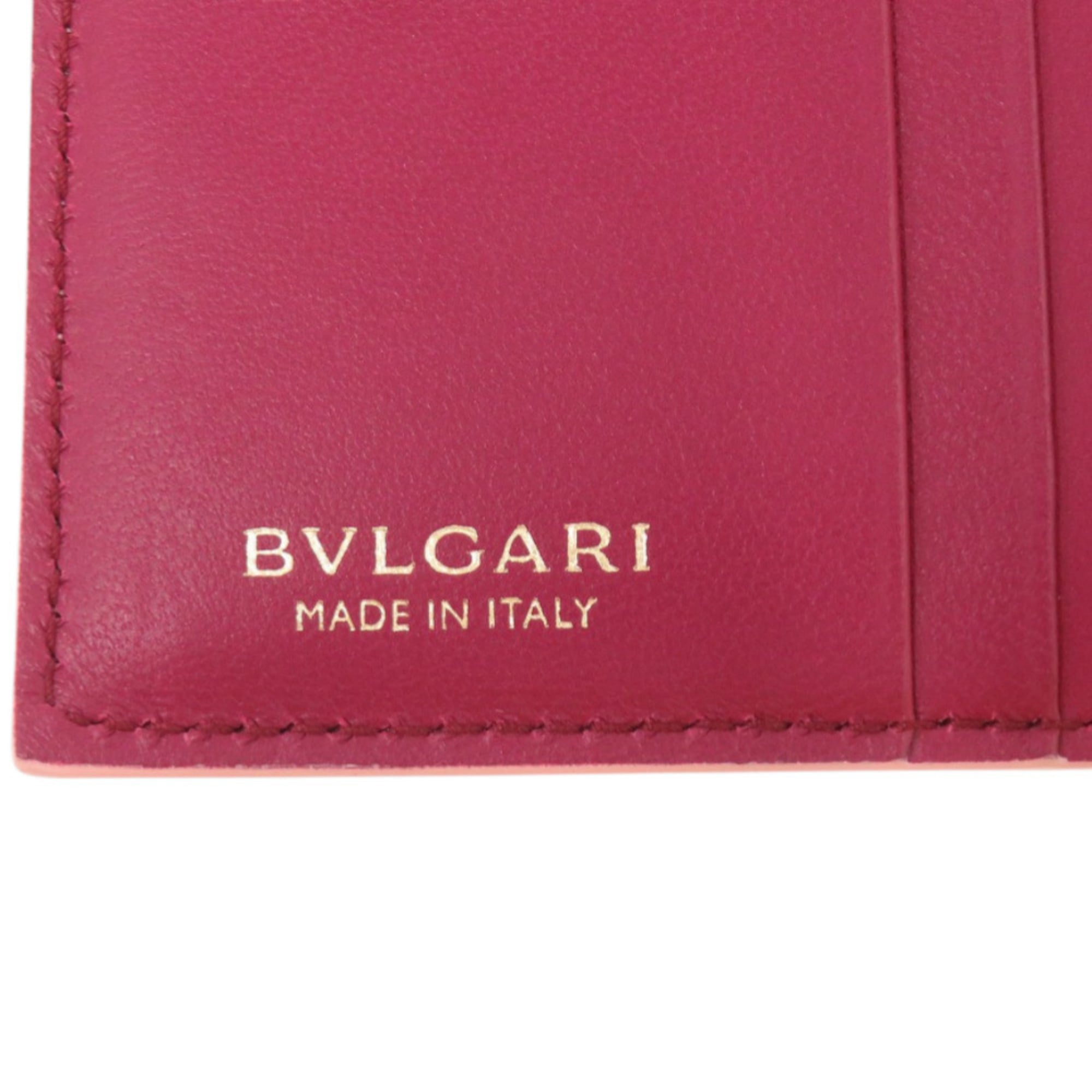 Bvlgari Pink Leather Wallet (Bi-Fold) (Pre-Owned)