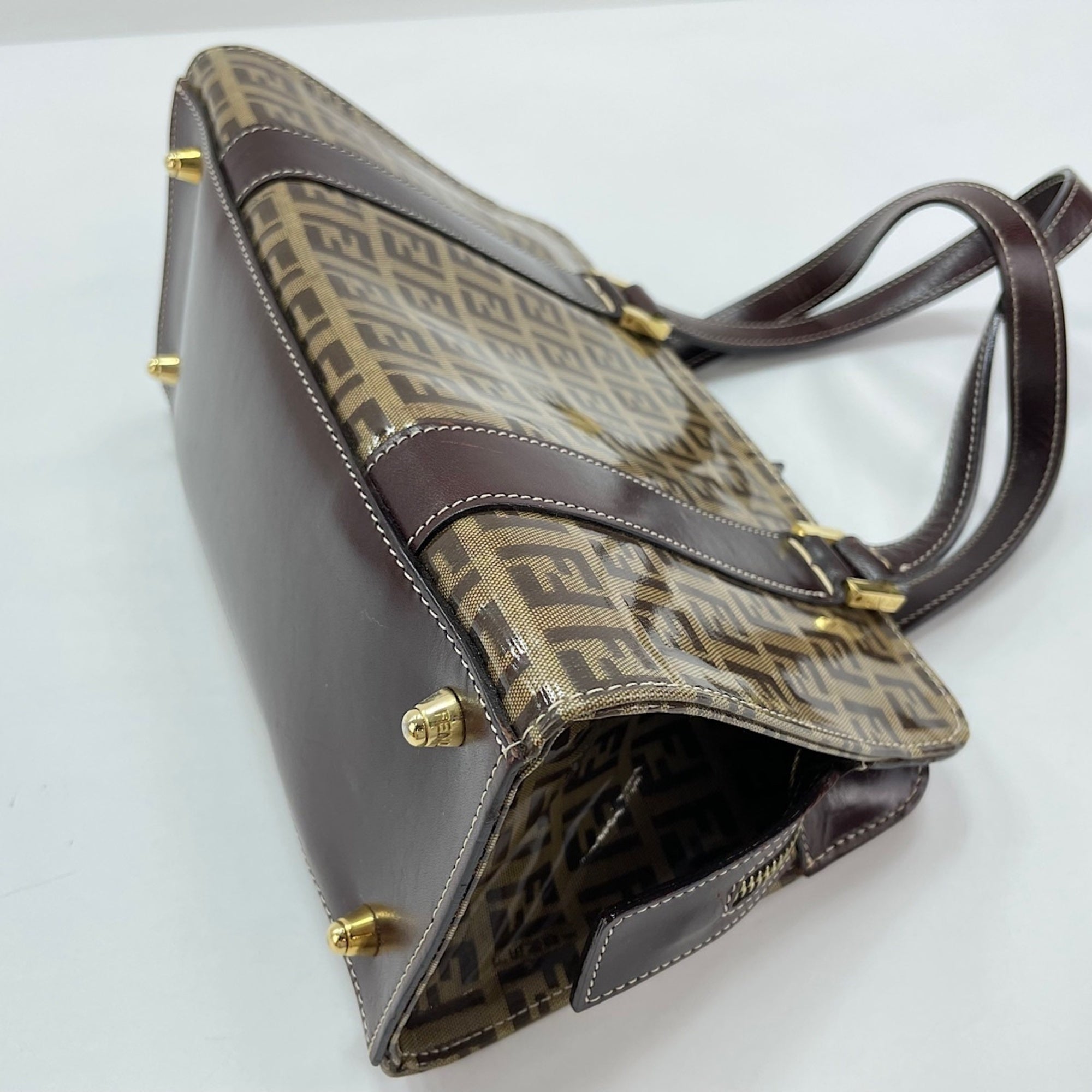 Fendi Brown Zucchino Handbag (Pre-Owned)