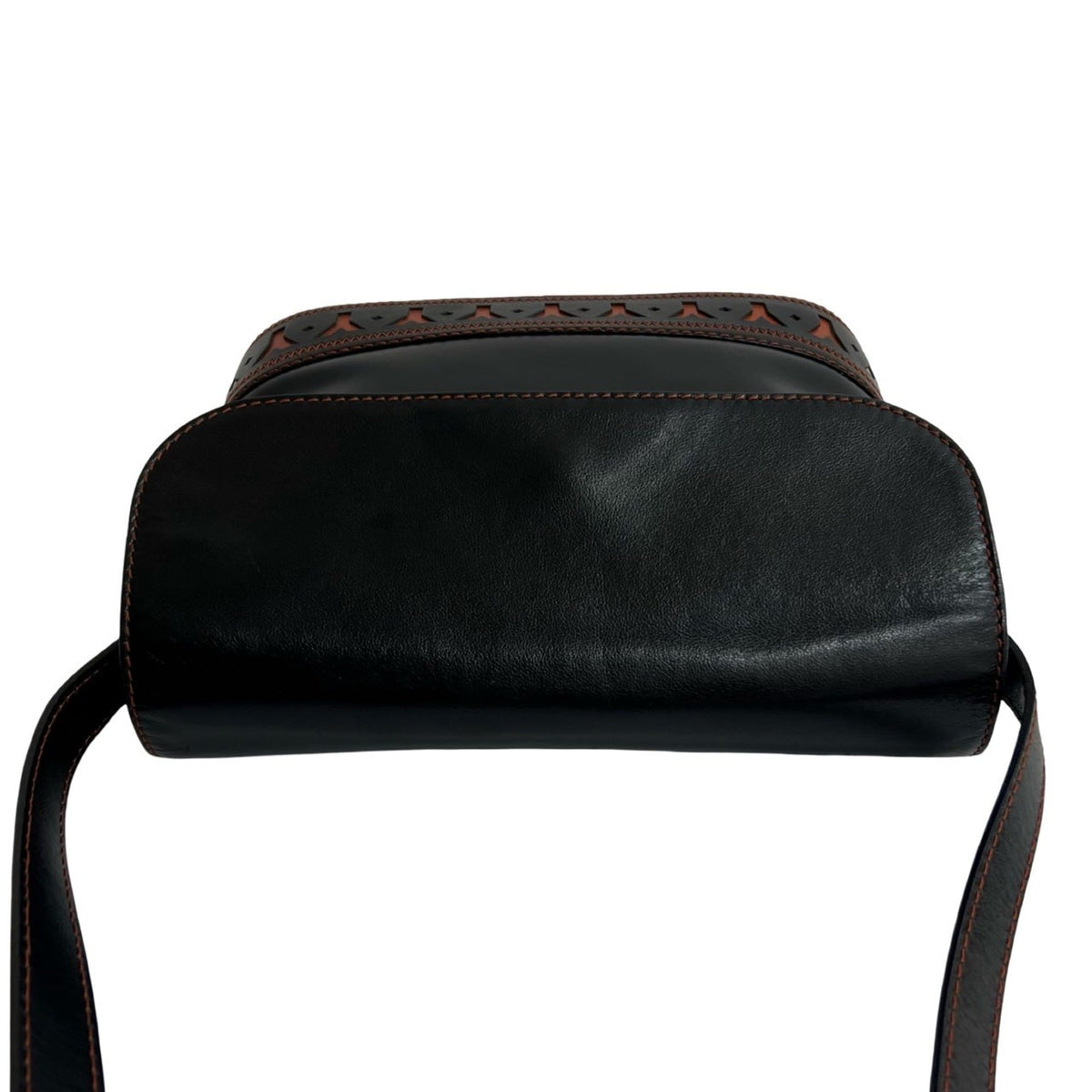 Yves Saint Laurent Black Brown Leather Shoulder Bag (Pre-Owned)
