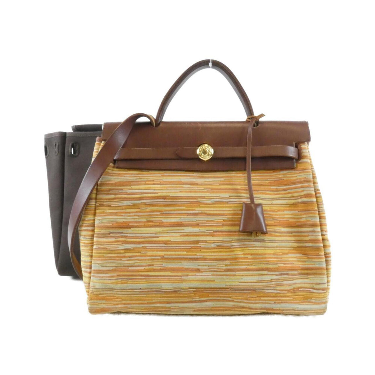 Hermes Havane Vibrato Leather Handbag (Pre-Owned)