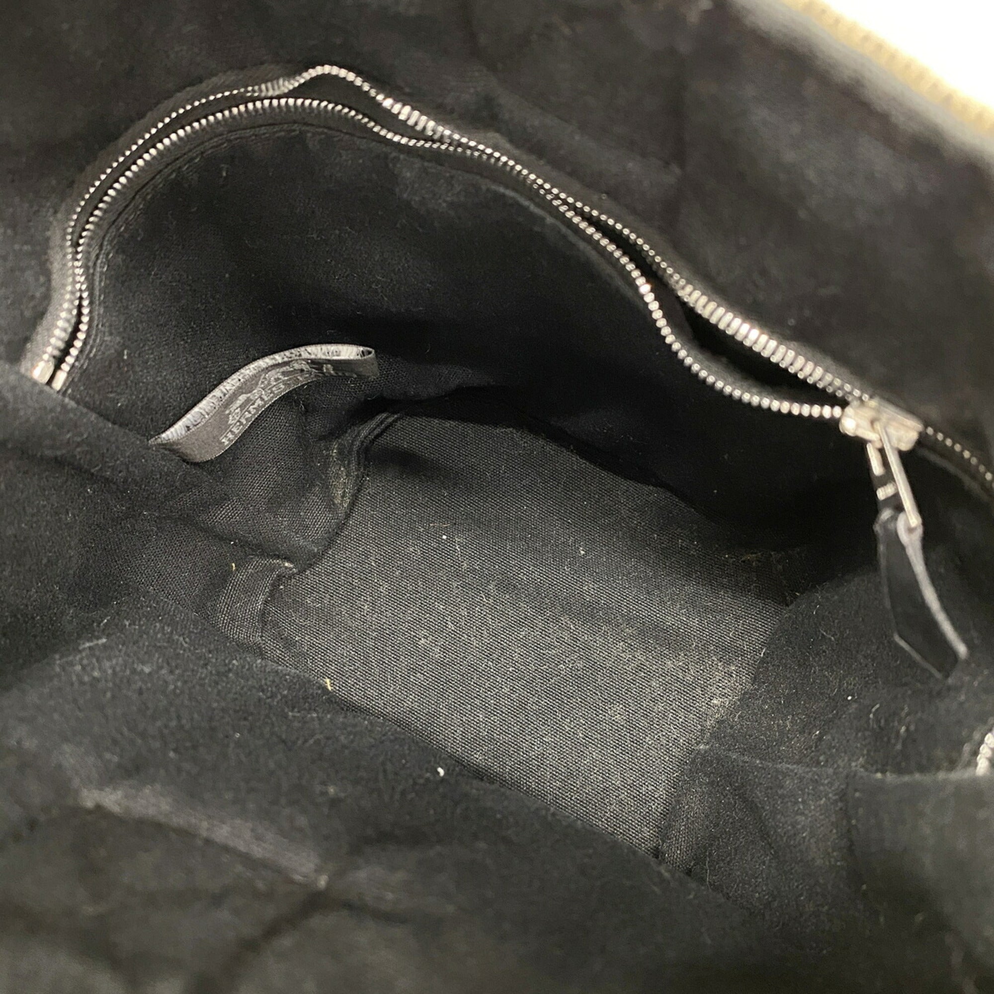 Hermes Black Gray Toile H Handbag (Pre-Owned)