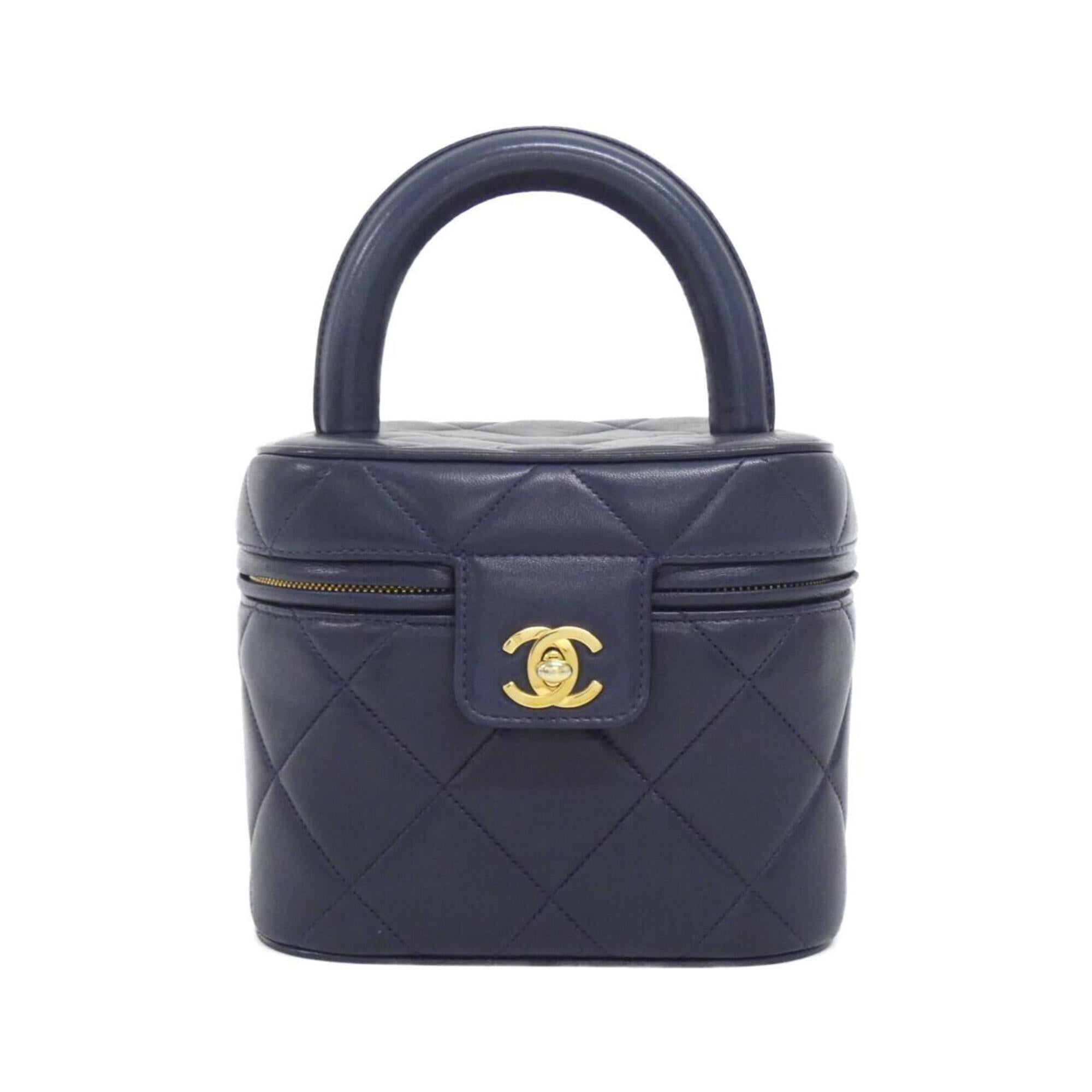 Chanel Navy Leather Handbag (Pre-Owned)