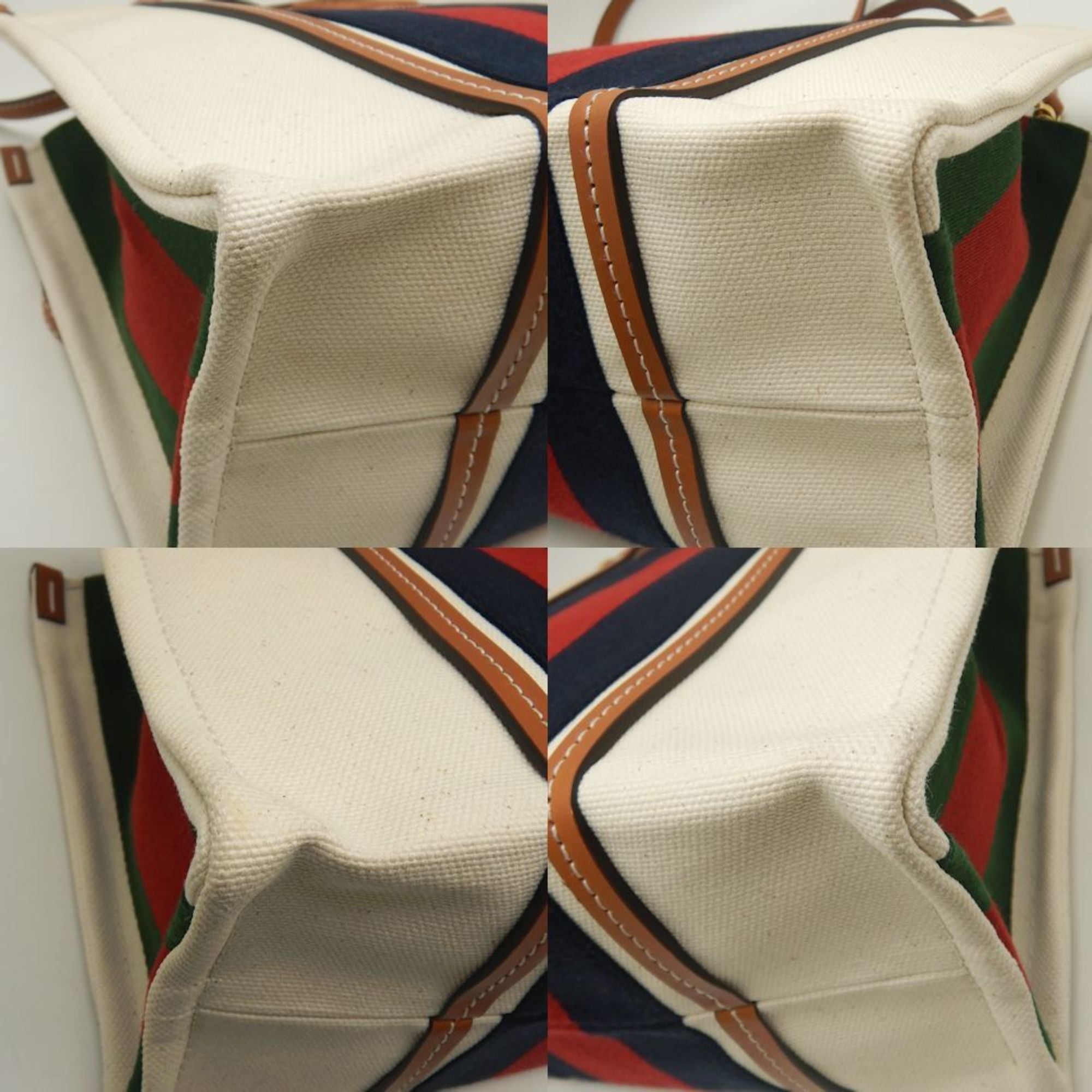 Gucci Brown Ivory Canvas Tote Bag (Pre-Owned)