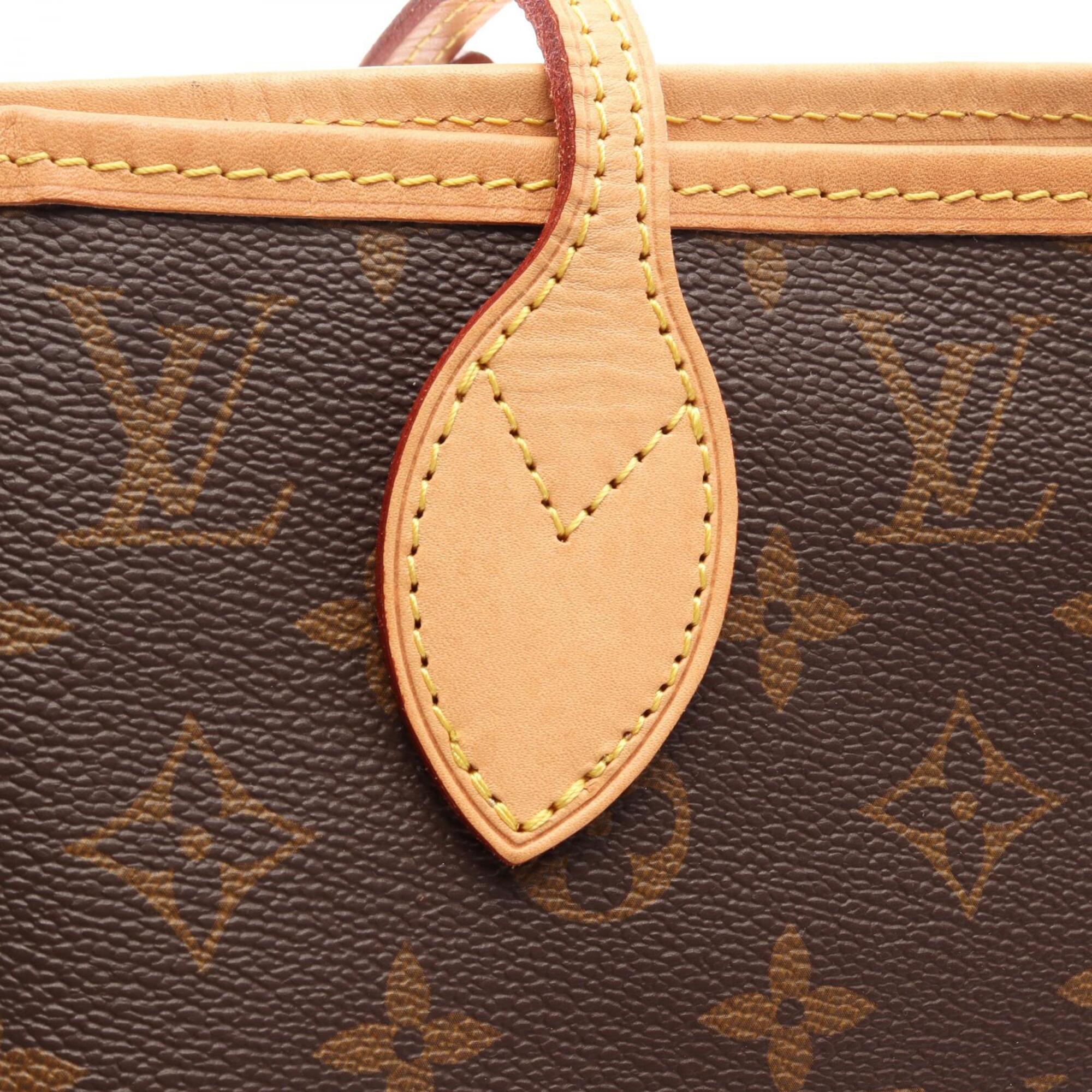 Louis Vuitton Brown Coated Canvas Leather Handbag Tote Bag (Pre-Owned)