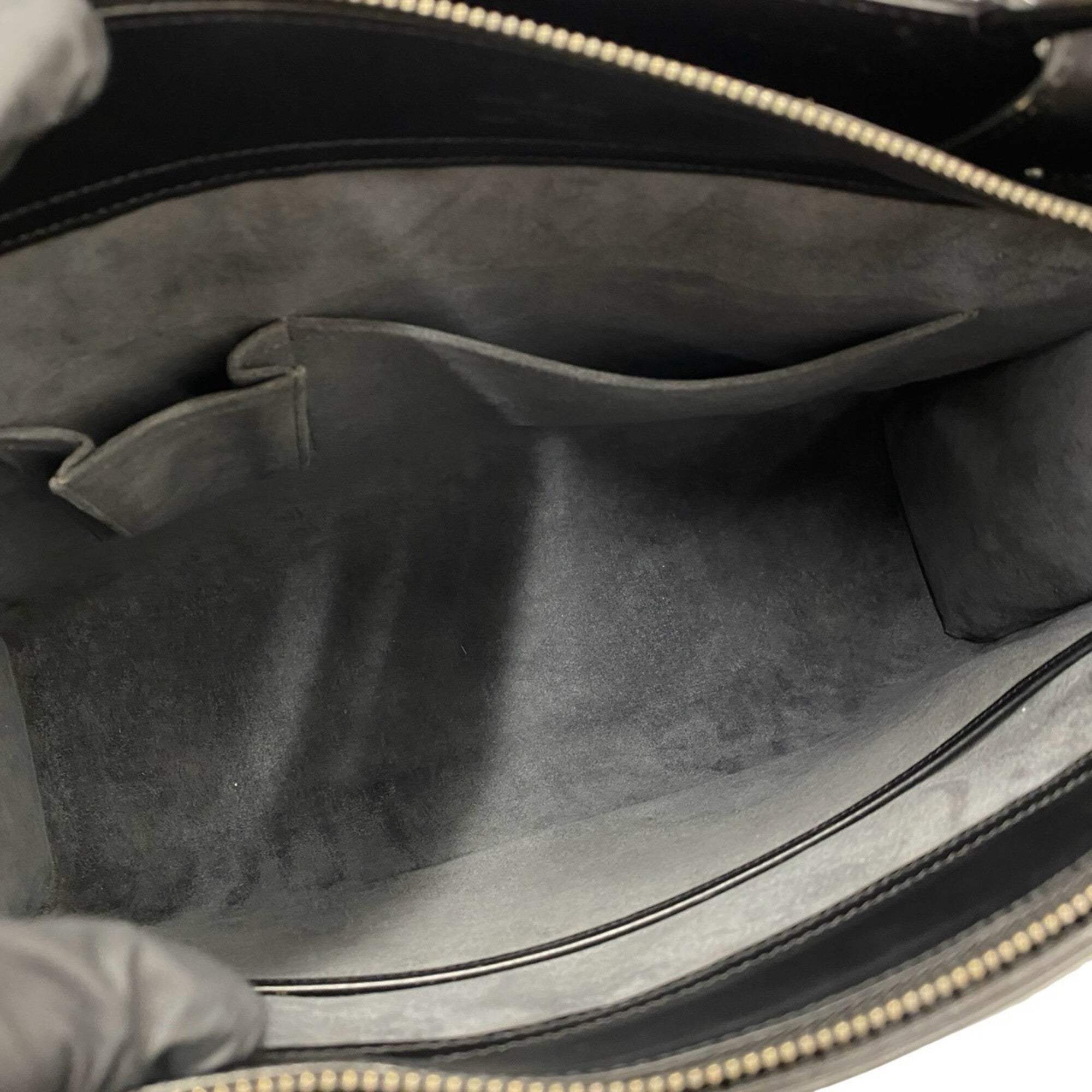 Louis Vuitton Black Leather Shoulder Bag Tote Bag (Pre-Owned)
