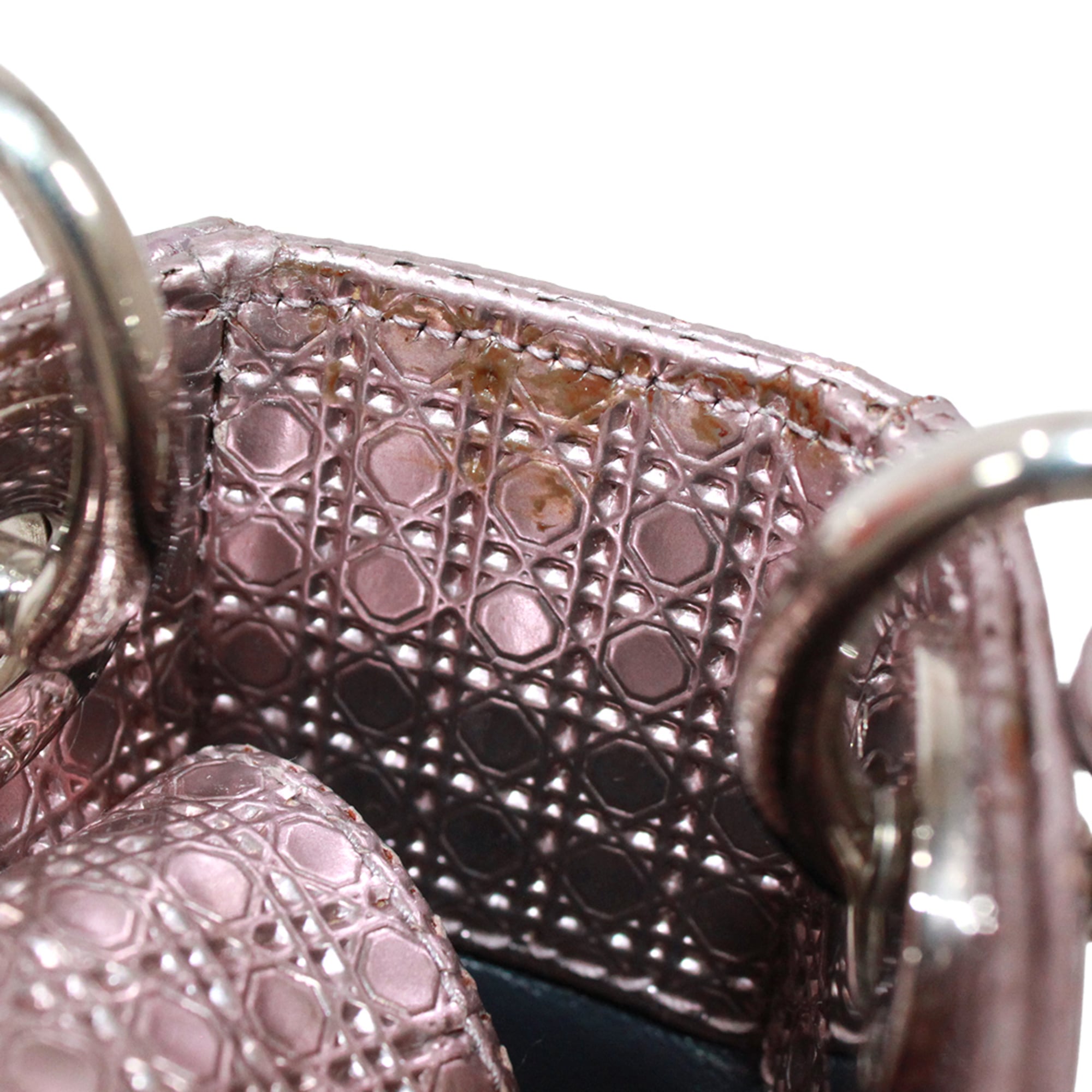 Christian Dior Metallic Pink Patent Leather Shoulder Bag (Pre-Owned)