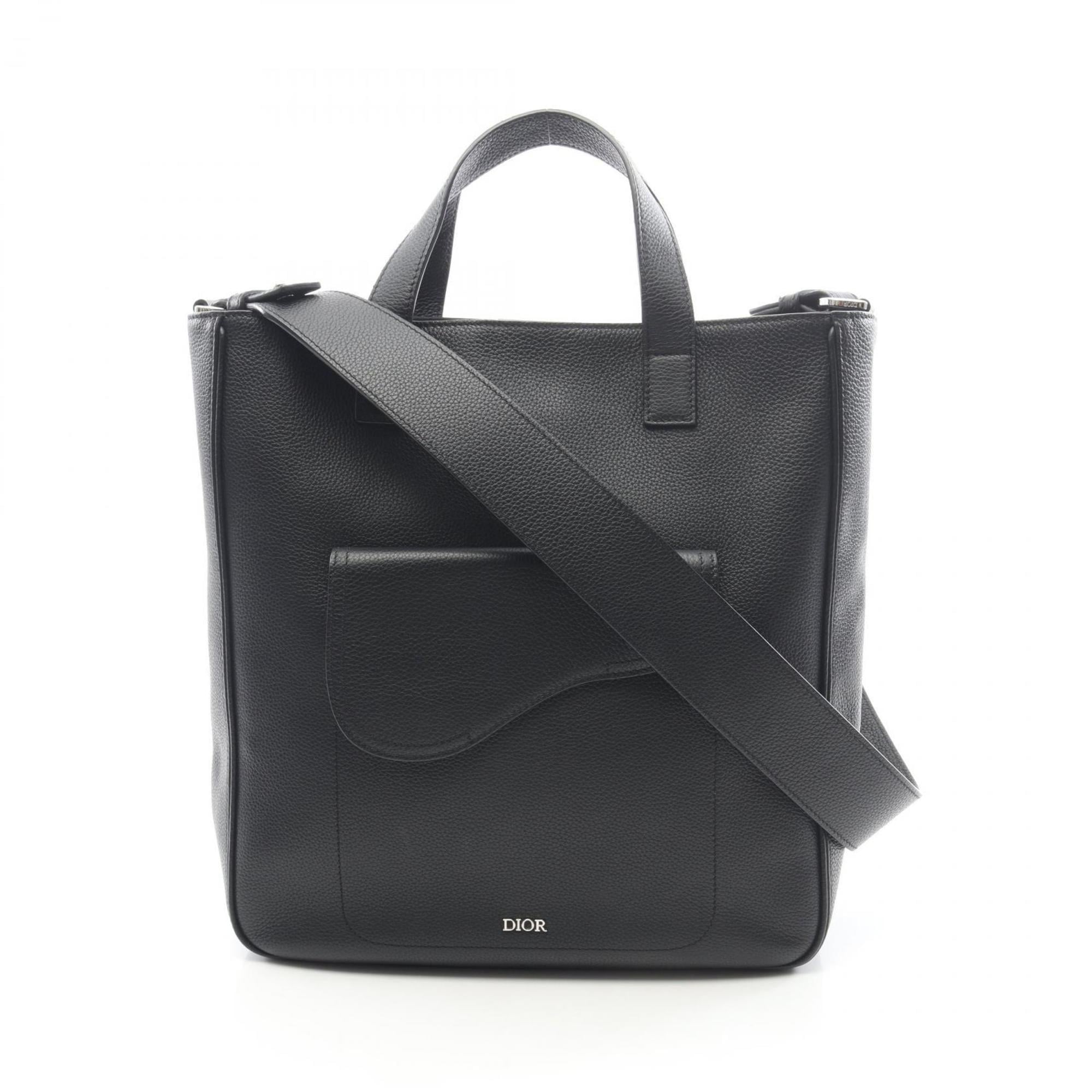 Christian Dior Black Leather Tote Bag (Pre-Owned)