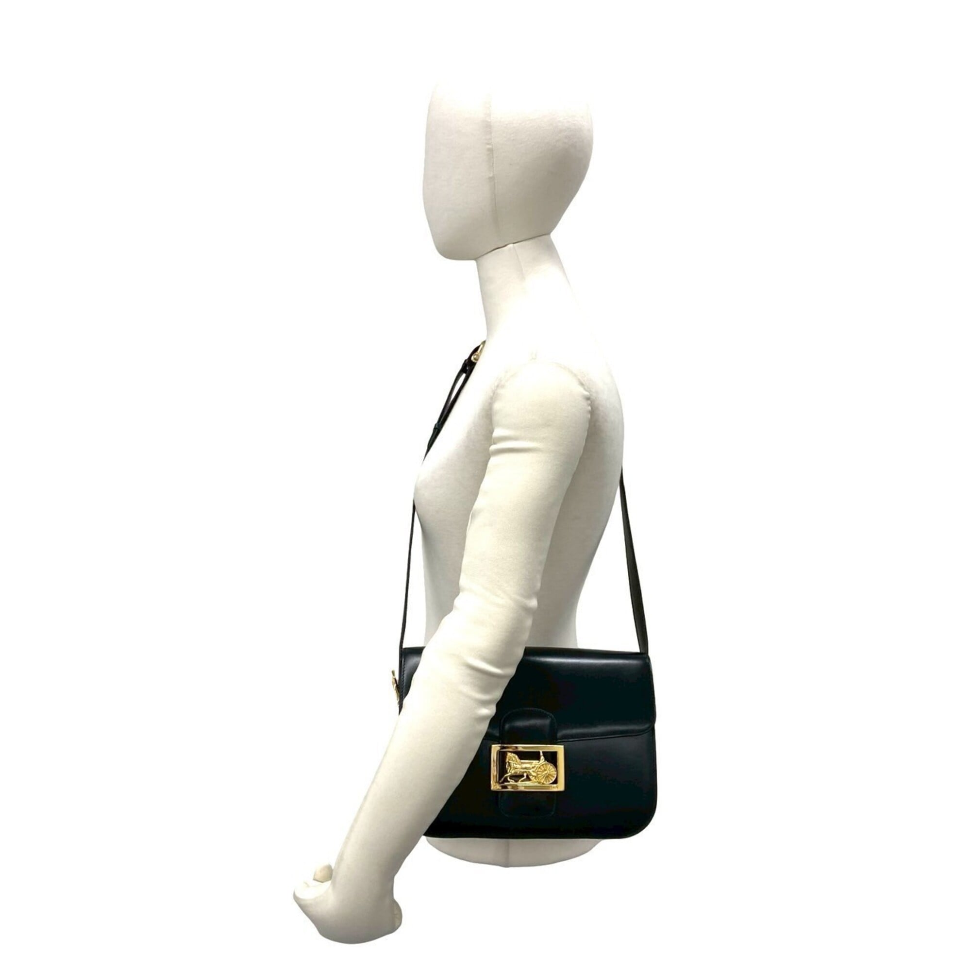 Celine Black Leather Pochette Shoulder Bag (Pre-Owned)