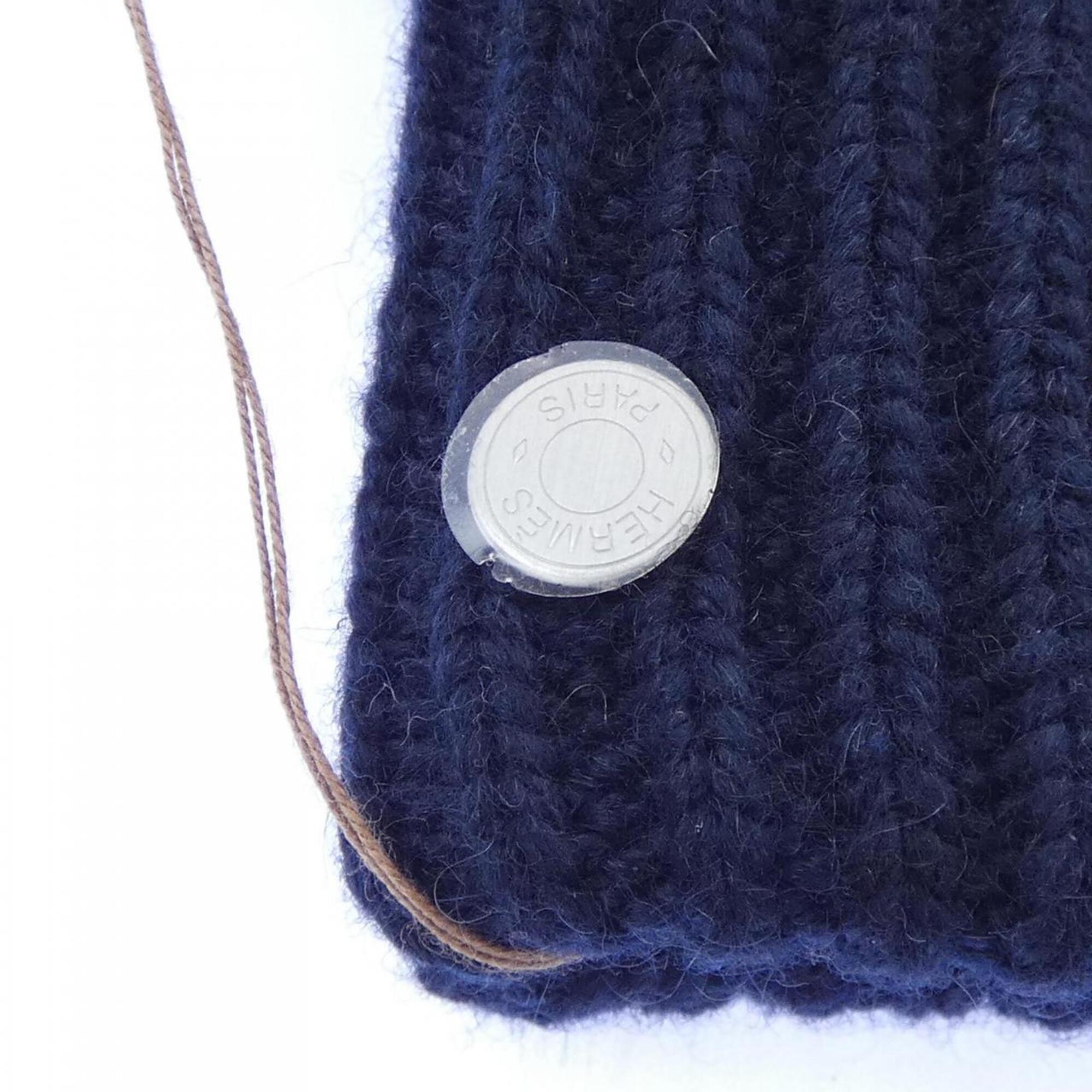 Hermes Navy Cashmere Warm Gloves (Pre-Owned)