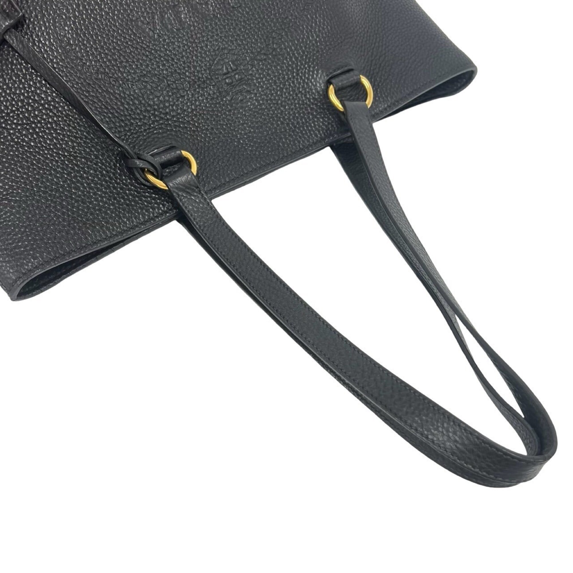 Prada Black Leather Shoulder Bag Tote Bag (Pre-Owned)