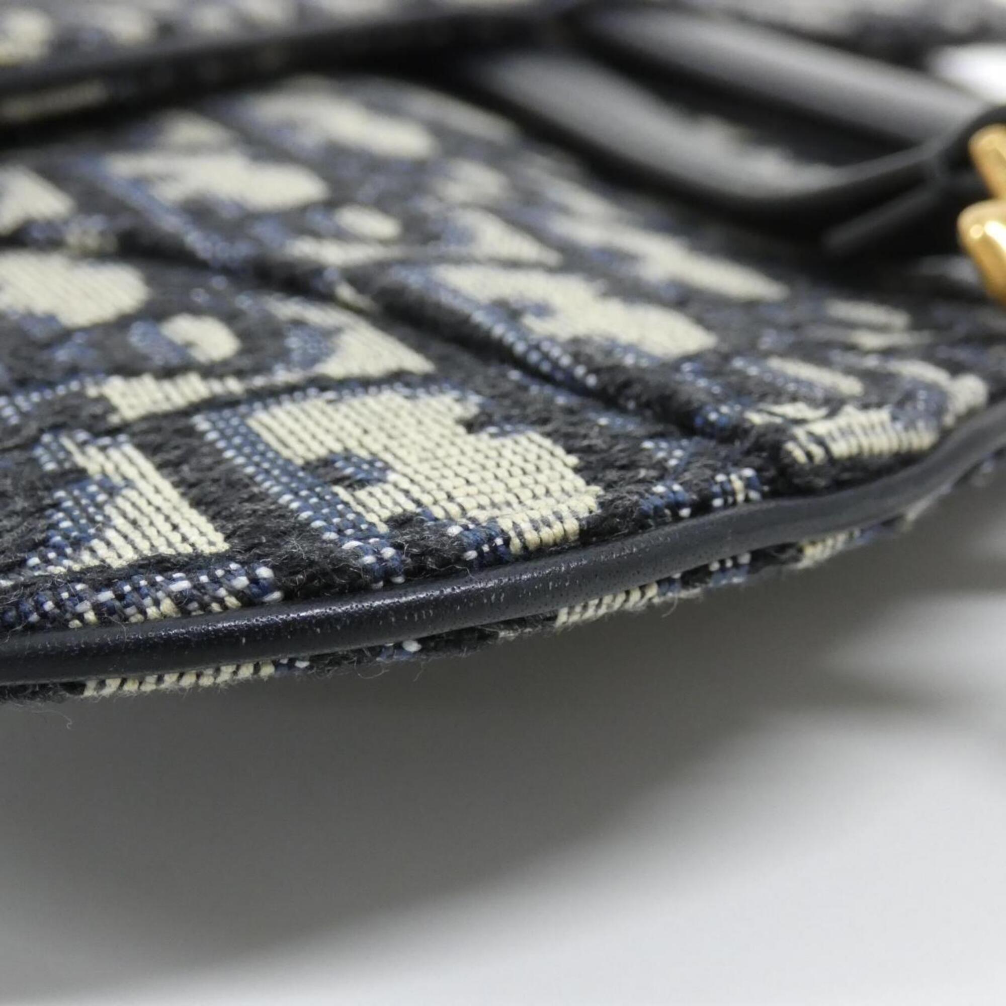 Christian Dior Blue Canvas Saddle Bag (Pre-Owned)