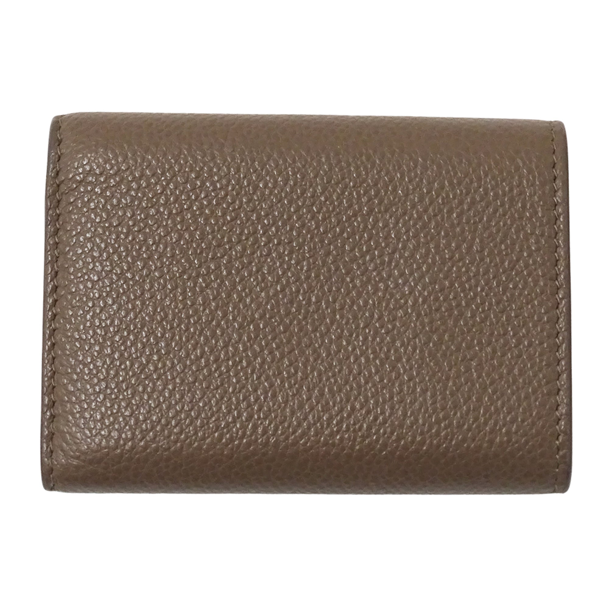 Saint Laurent Beige Brown Leather Wallet (Tri-Fold) (Pre-Owned)