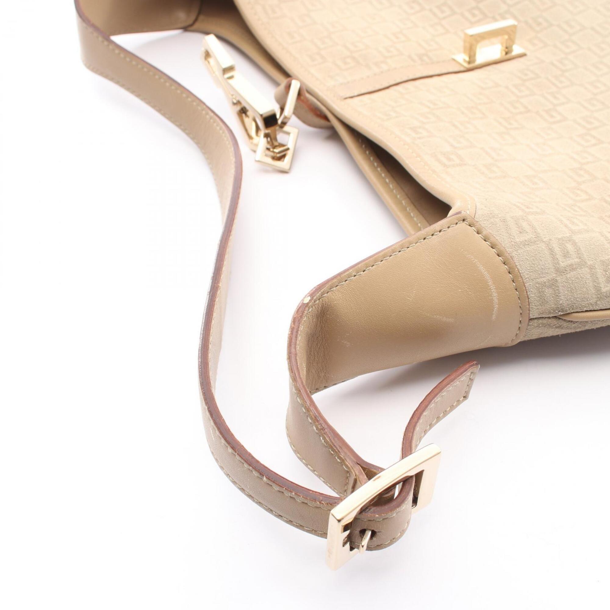 Gucci Beige Suede Leather Shoulder Bag (Pre-Owned)
