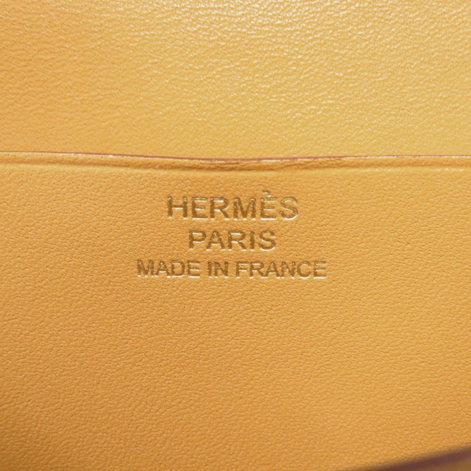 Hermes Yellow Tadelakt Leather Long Wallet (Bi-Fold) (Pre-Owned)