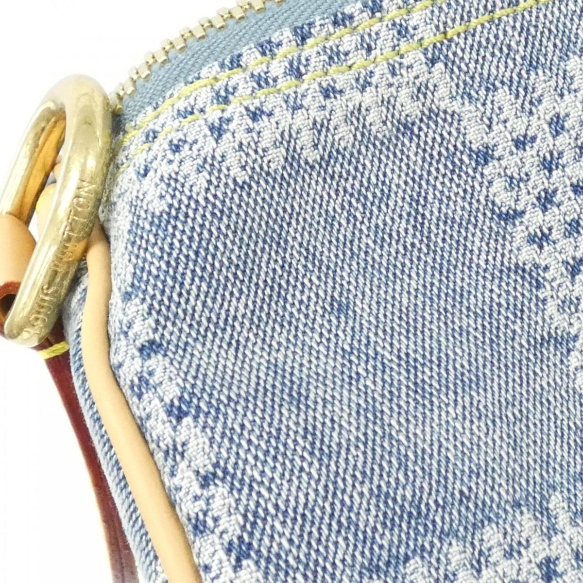 Louis Vuitton Damier Blue Cotton Canvas Leather Handbag (Pre-Owned)