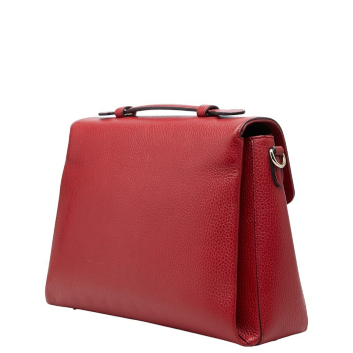 Gucci Red Color Leather Handbag Shoulder Bag (Pre-Owned)