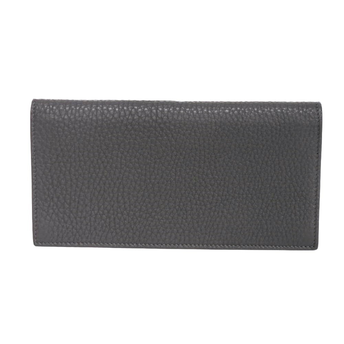 Fendi Gray Leather Long Wallet (Bi-Fold) (Pre-Owned)