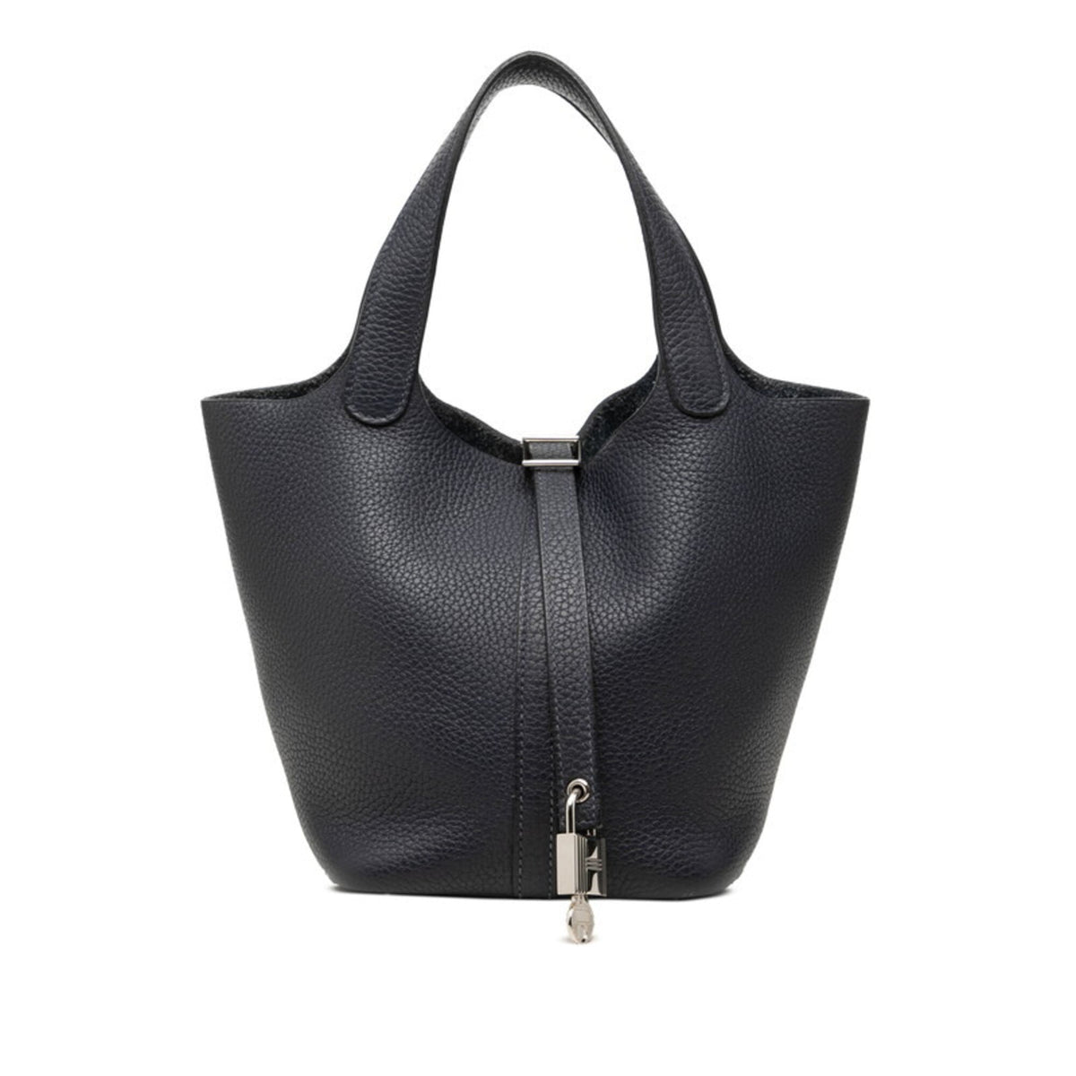 Hermes Navy Taurillon Clemence Leather Handbag (Pre-Owned)