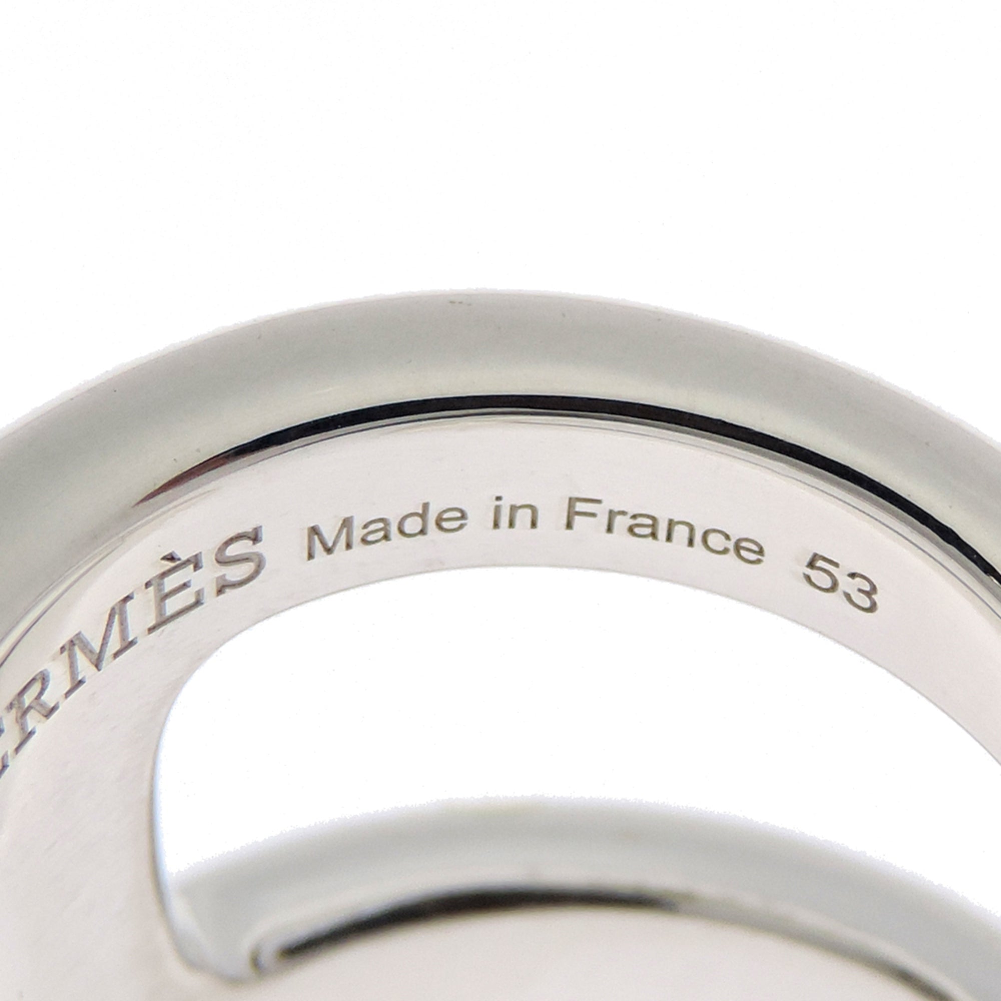 Hermes Silver 925 Band Ring (Pre-Owned)