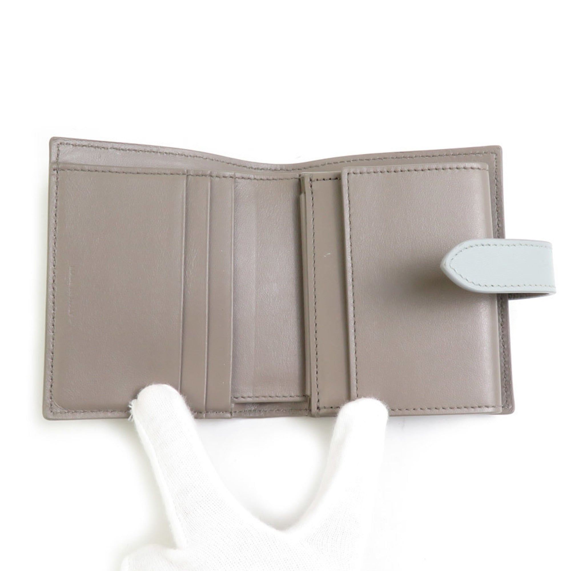 Celine Blue Gray Grayish Leather Wallet (Bi-Fold) (Pre-Owned)