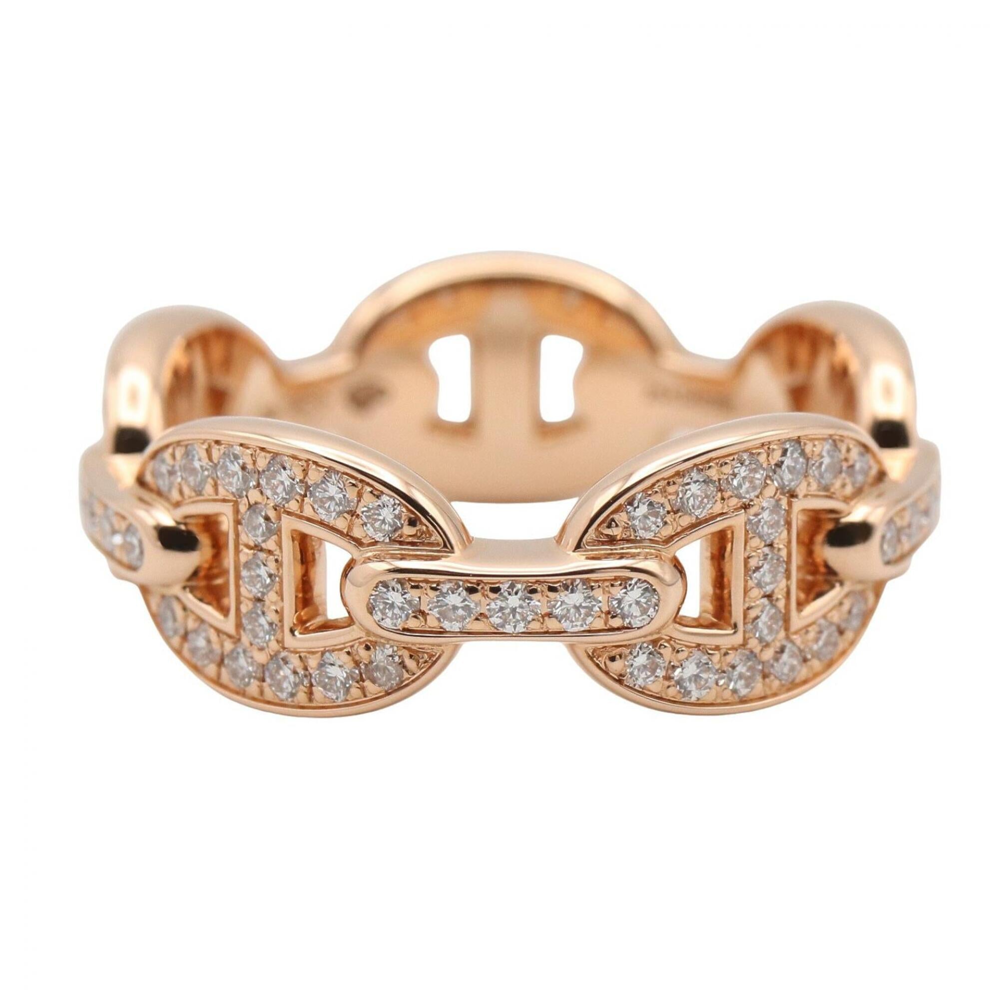 Hermes Gold Clear Pink Gold (18K) Band Ring (Pre-Owned)